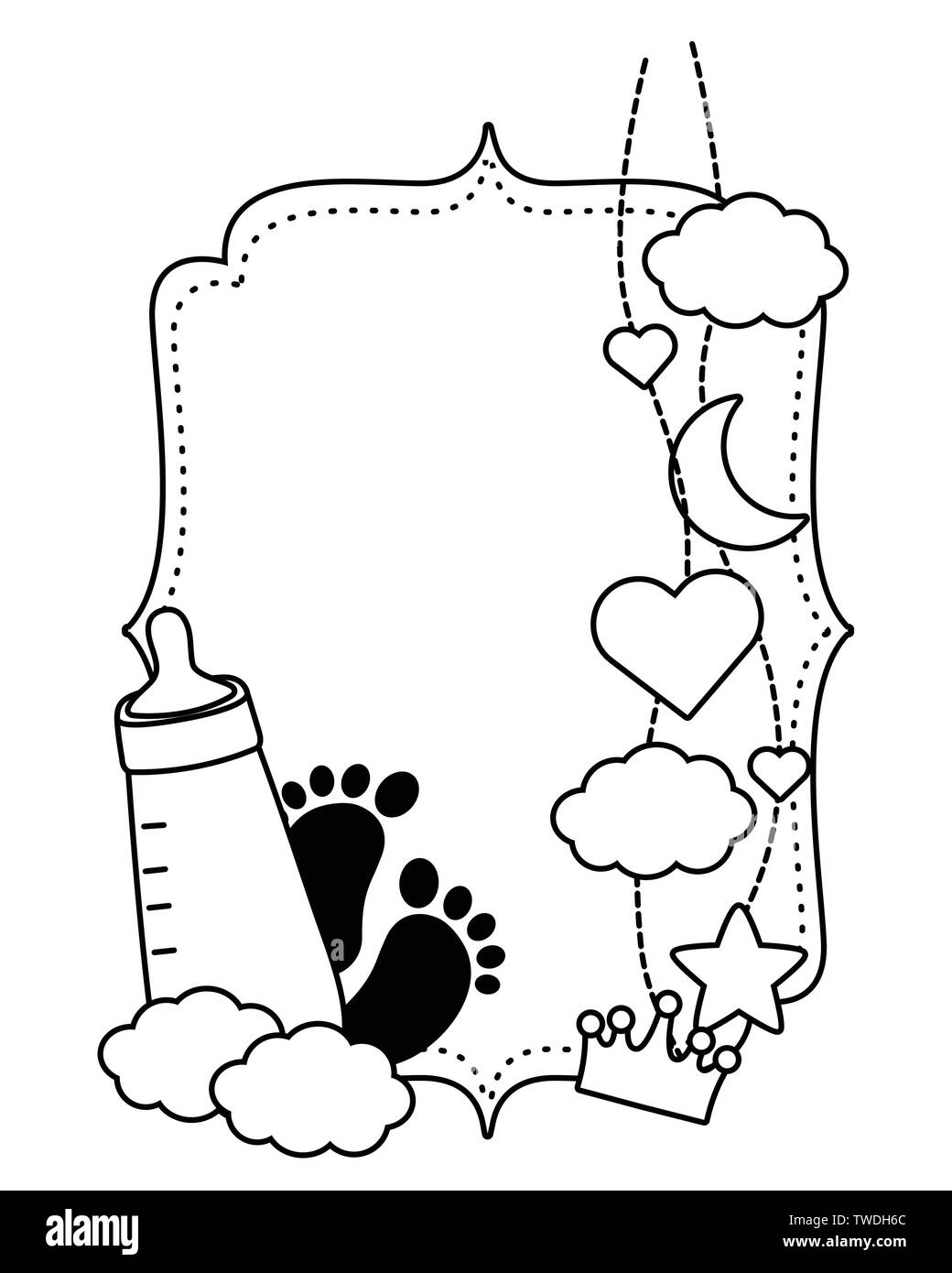 Baby shower symbol design, Invitation party card decoration love  celebration arrival and born theme Vector illustration Stock Vector Image \u0026  Art - Alamy, image size:1040x1390