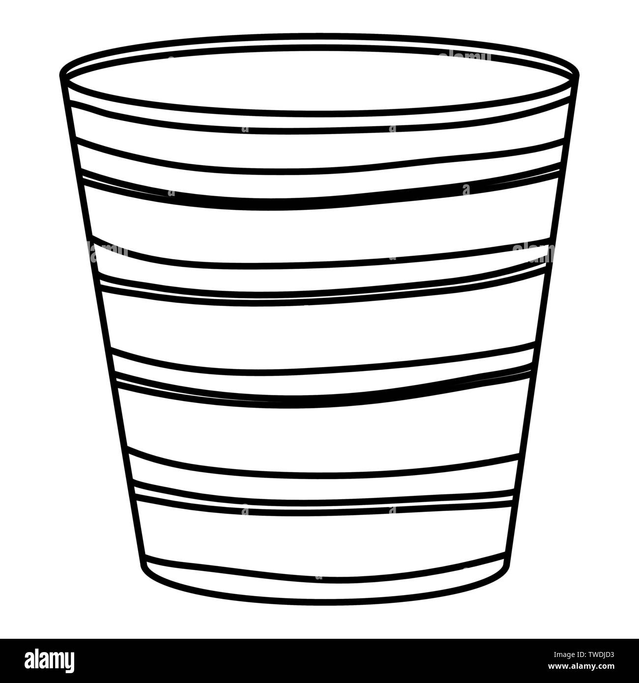 ceramic garden pot with stripes decorative vector illustration design ...