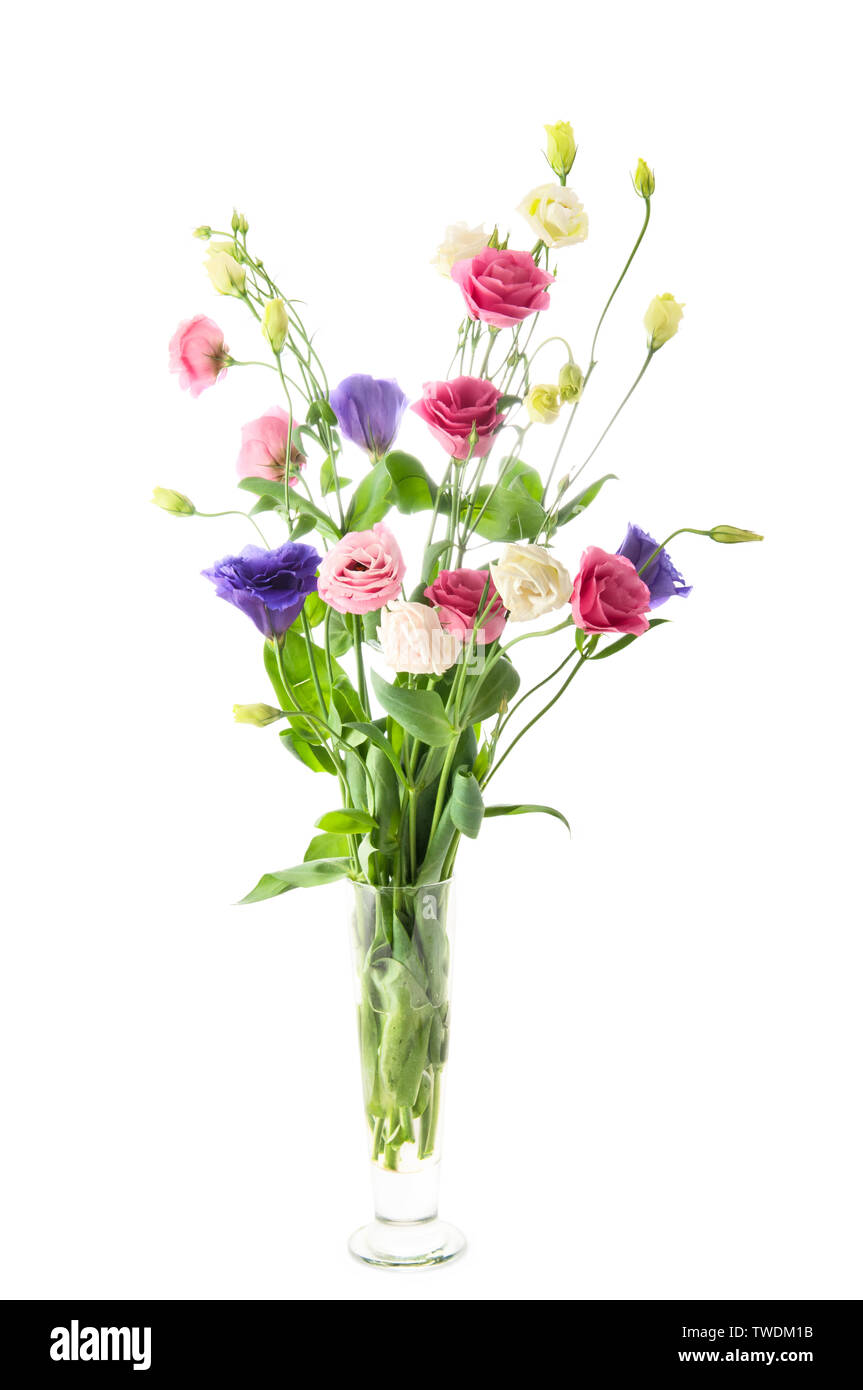 Beautiful flowers bouquet in a glass vase Stock Photo - Alamy