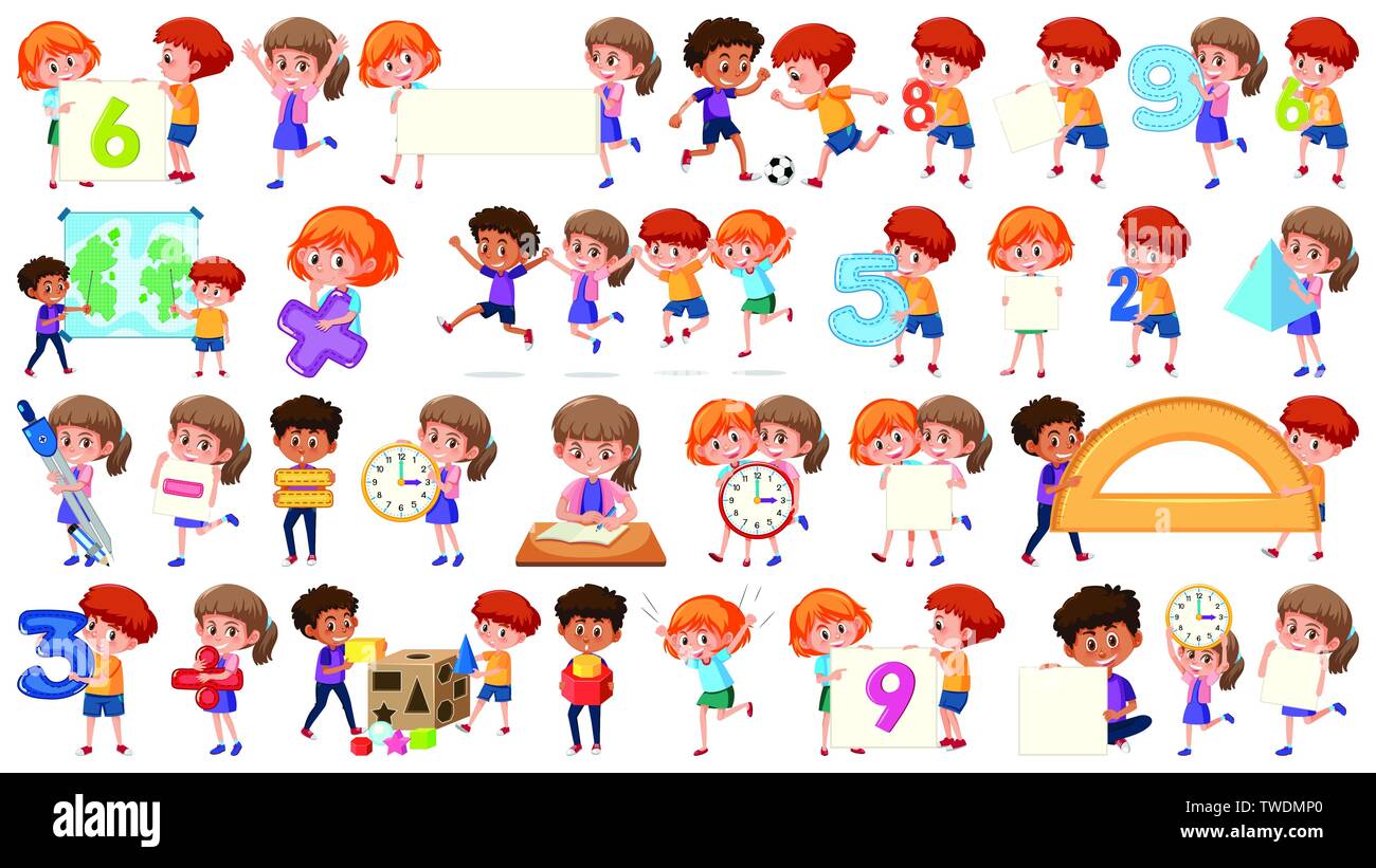 Kids learning numbers clipart hi-res stock photography and images - Alamy