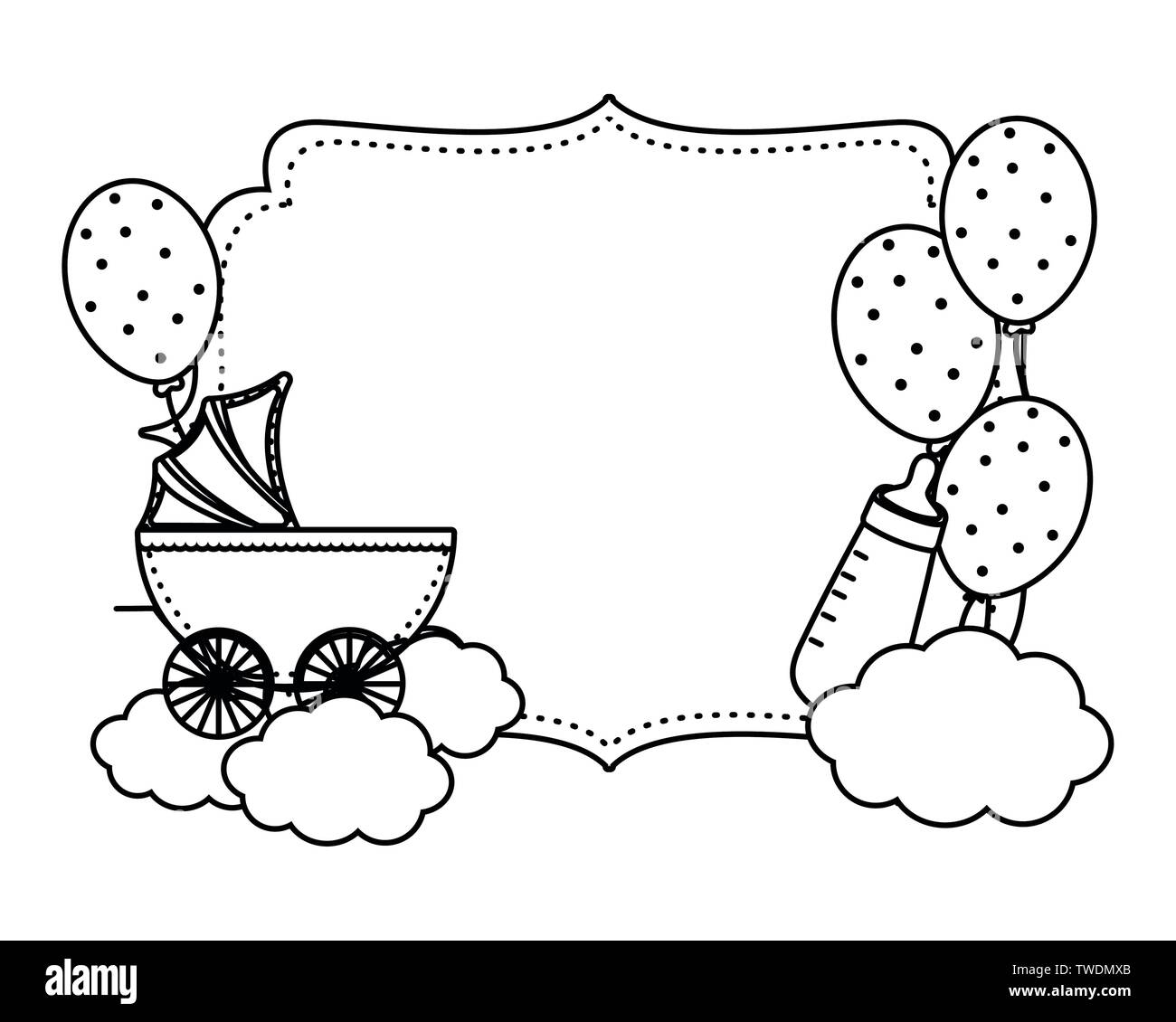 Baby shower symbol design, Invitation party card decoration love  celebration arrival and born theme Vector illustration Stock Vector Image \u0026  Art - Alamy, image size:1300x1130