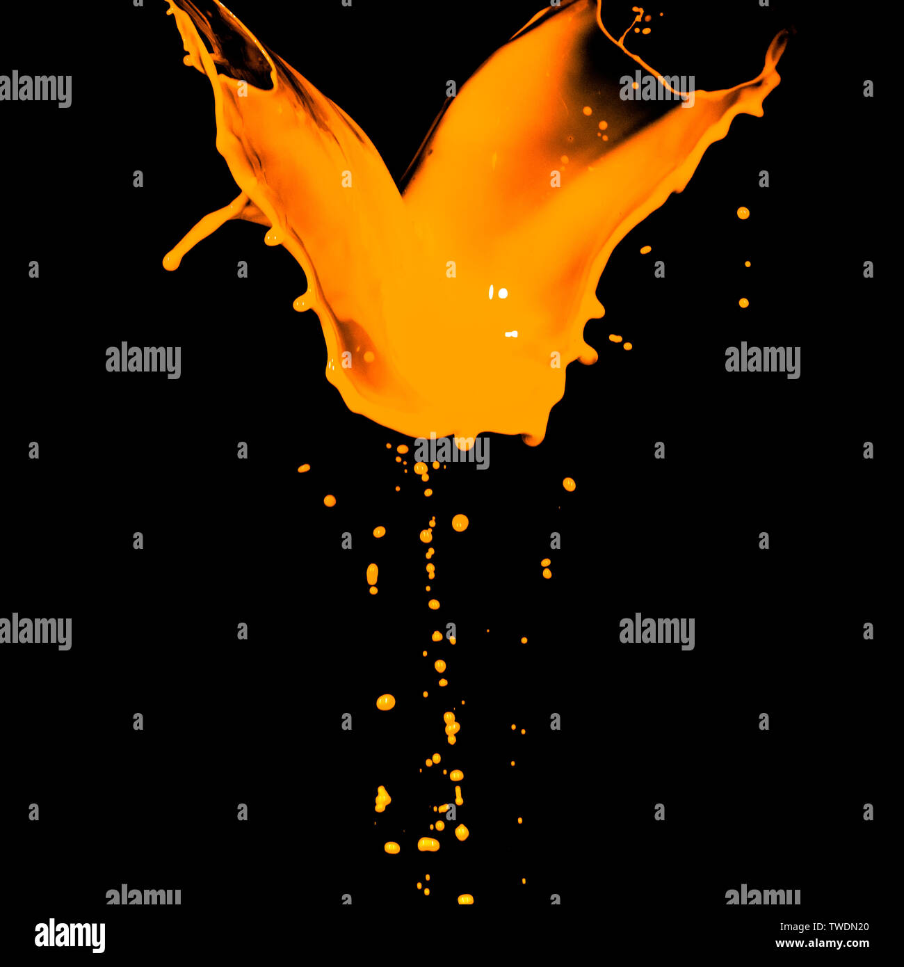 isolated orange water splash on background Stock Photo - Alamy