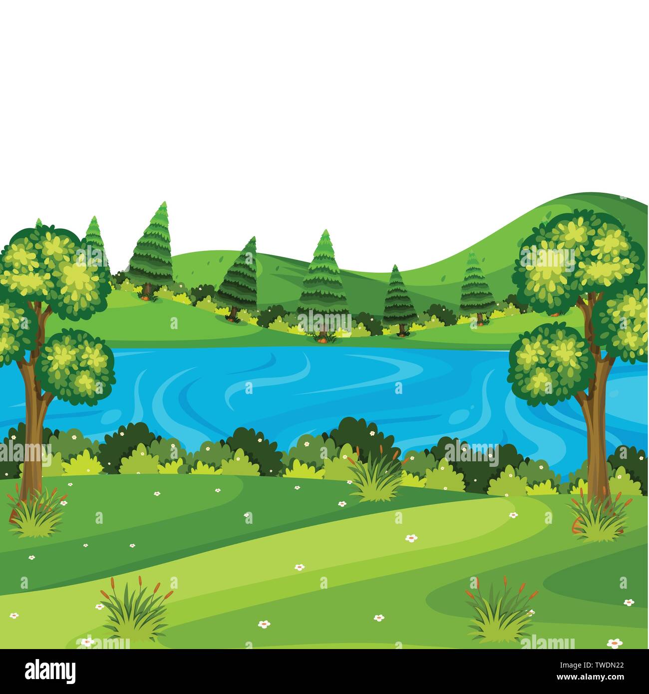A beautiful nature landscape illustration Stock Vector Image & Art - Alamy