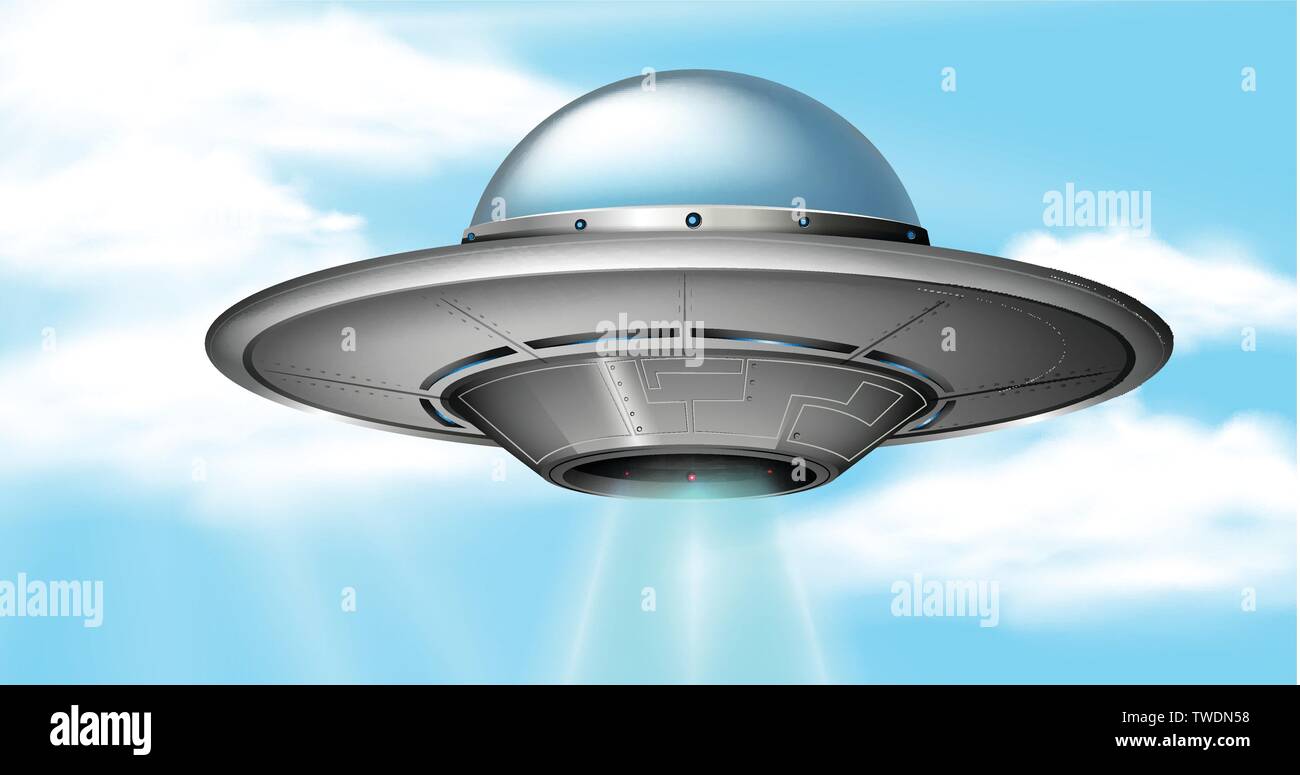 A ufo on the sky illustration Stock Vector Image & Art - Alamy