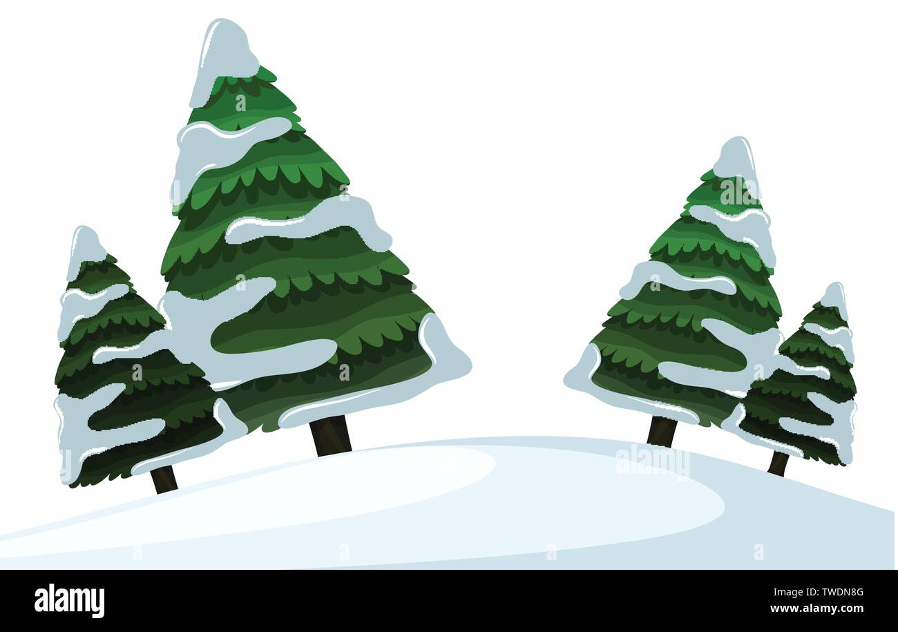 A flat winter landscape illustration Stock Vector Image & Art - Alamy
