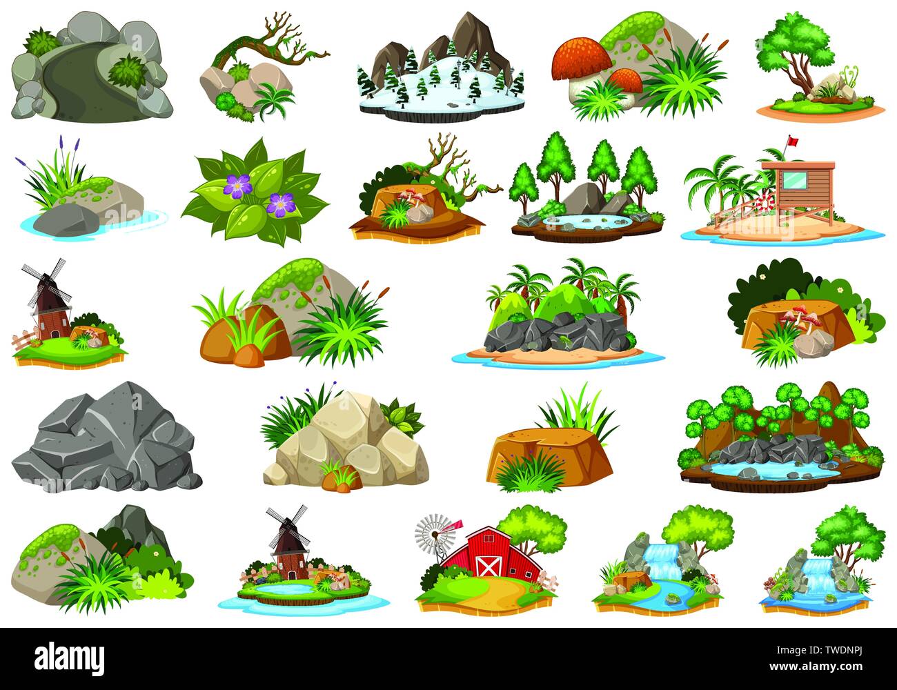 Set of nature for decoration illustration Stock Vector Image & Art - Alamy