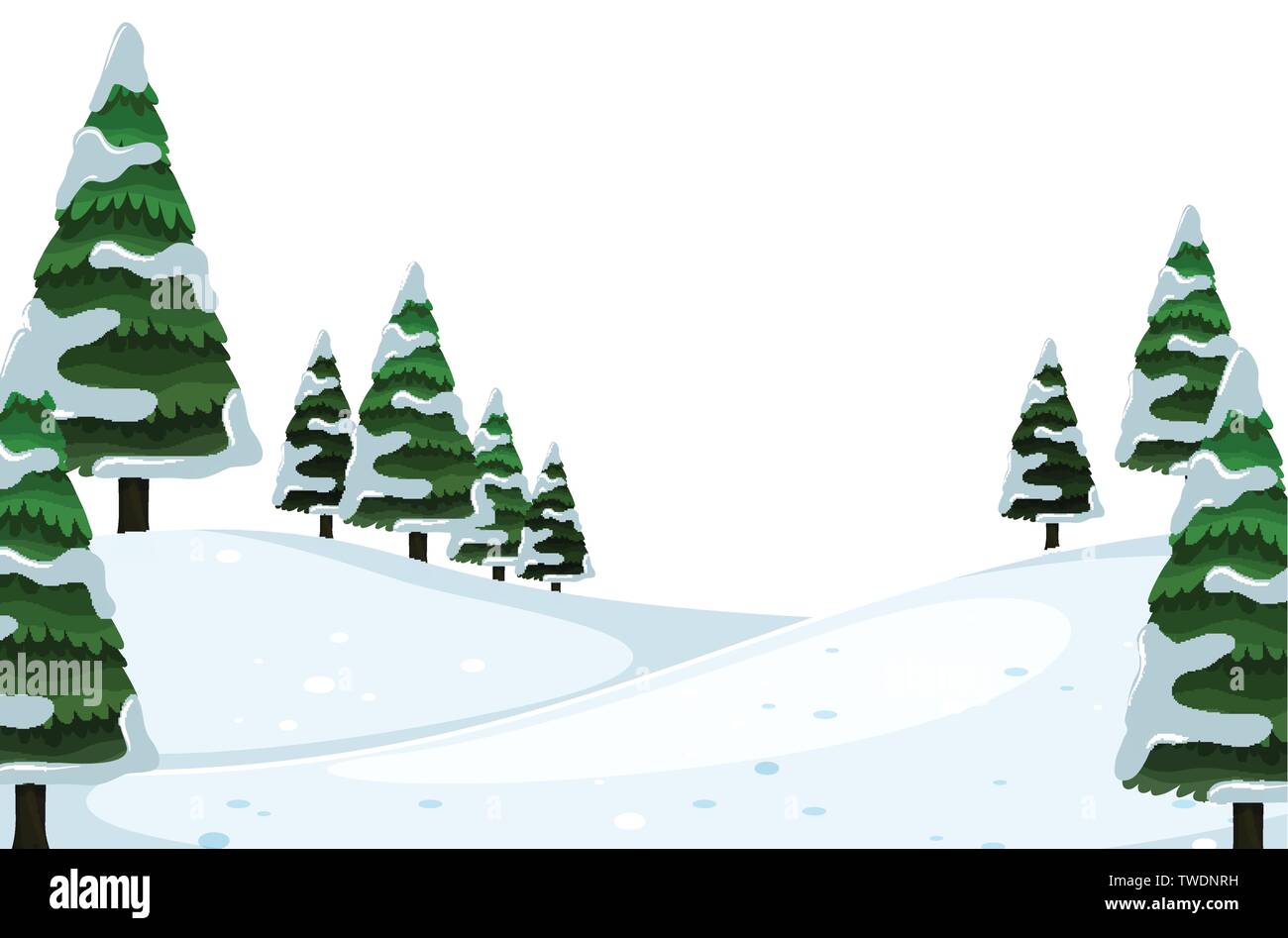 A flat winter landscape illustration Stock Vector Image & Art - Alamy