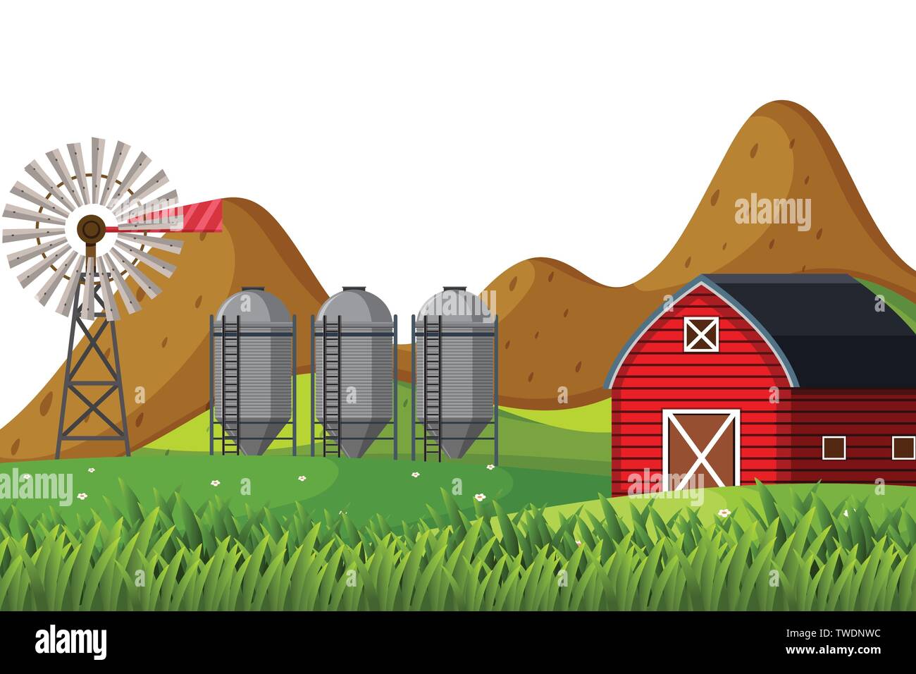 A rural house scene illustration Stock Vector Image & Art - Alamy