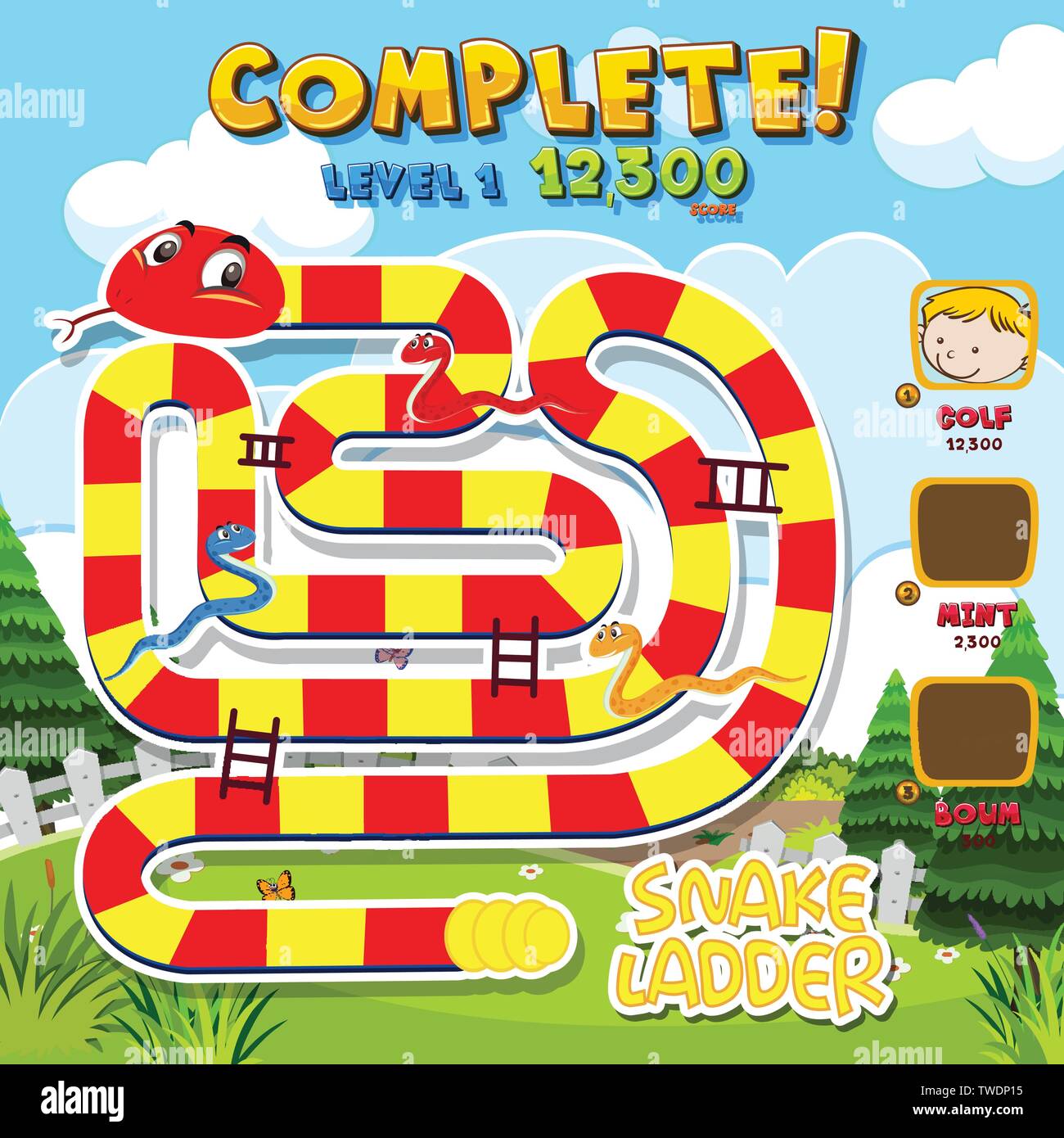 A snake game template illustration & Art - Alamy