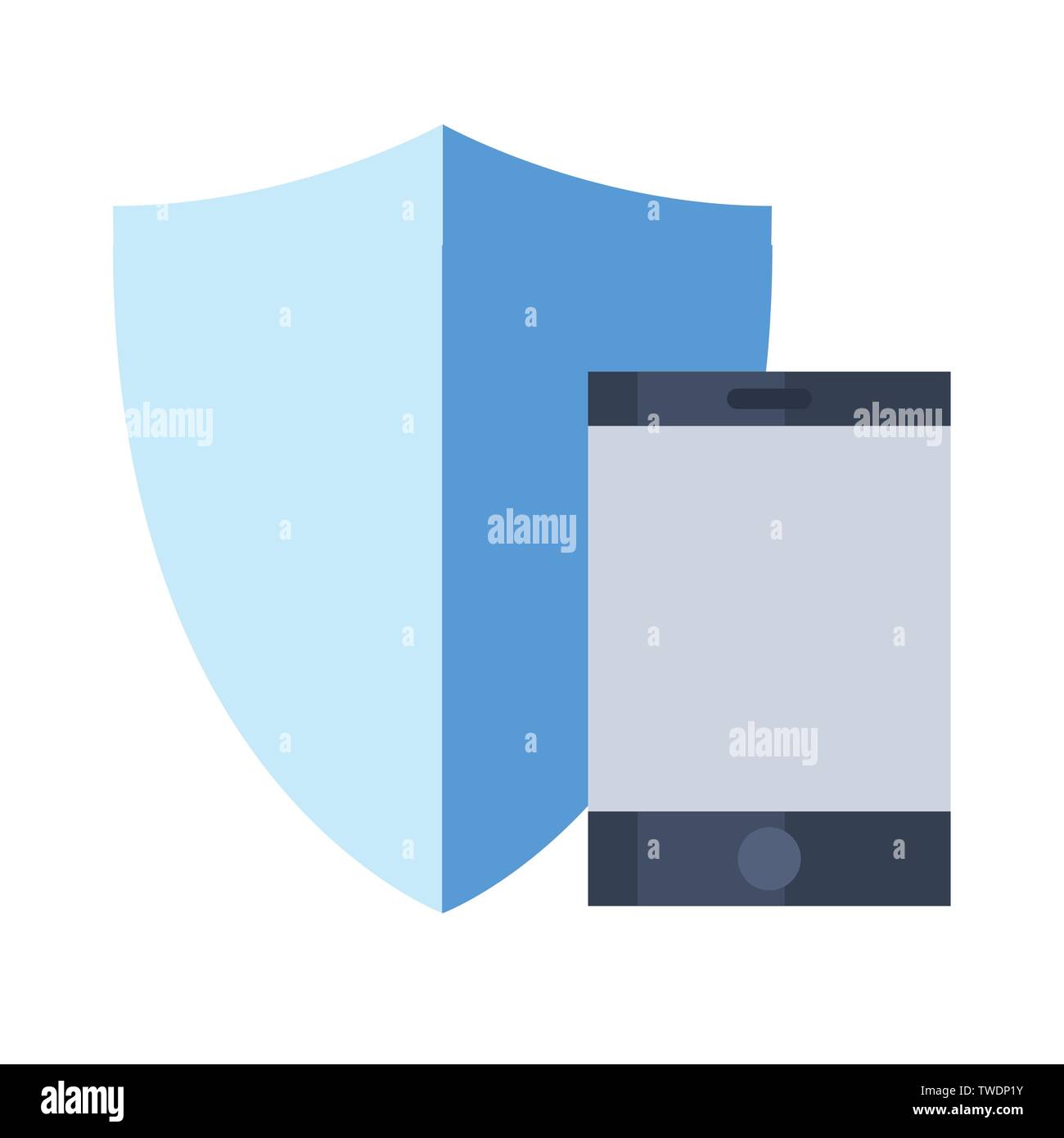smartphone shield protection fast delivery logistic vector illustration ...