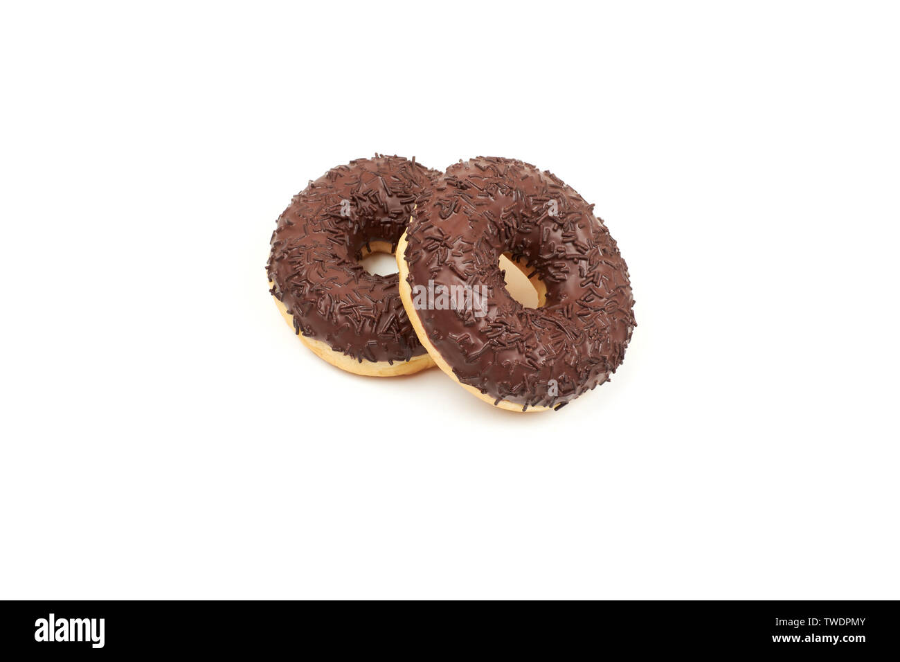 Tasty chocolate donut isolated on white background Stock Photo - Alamy