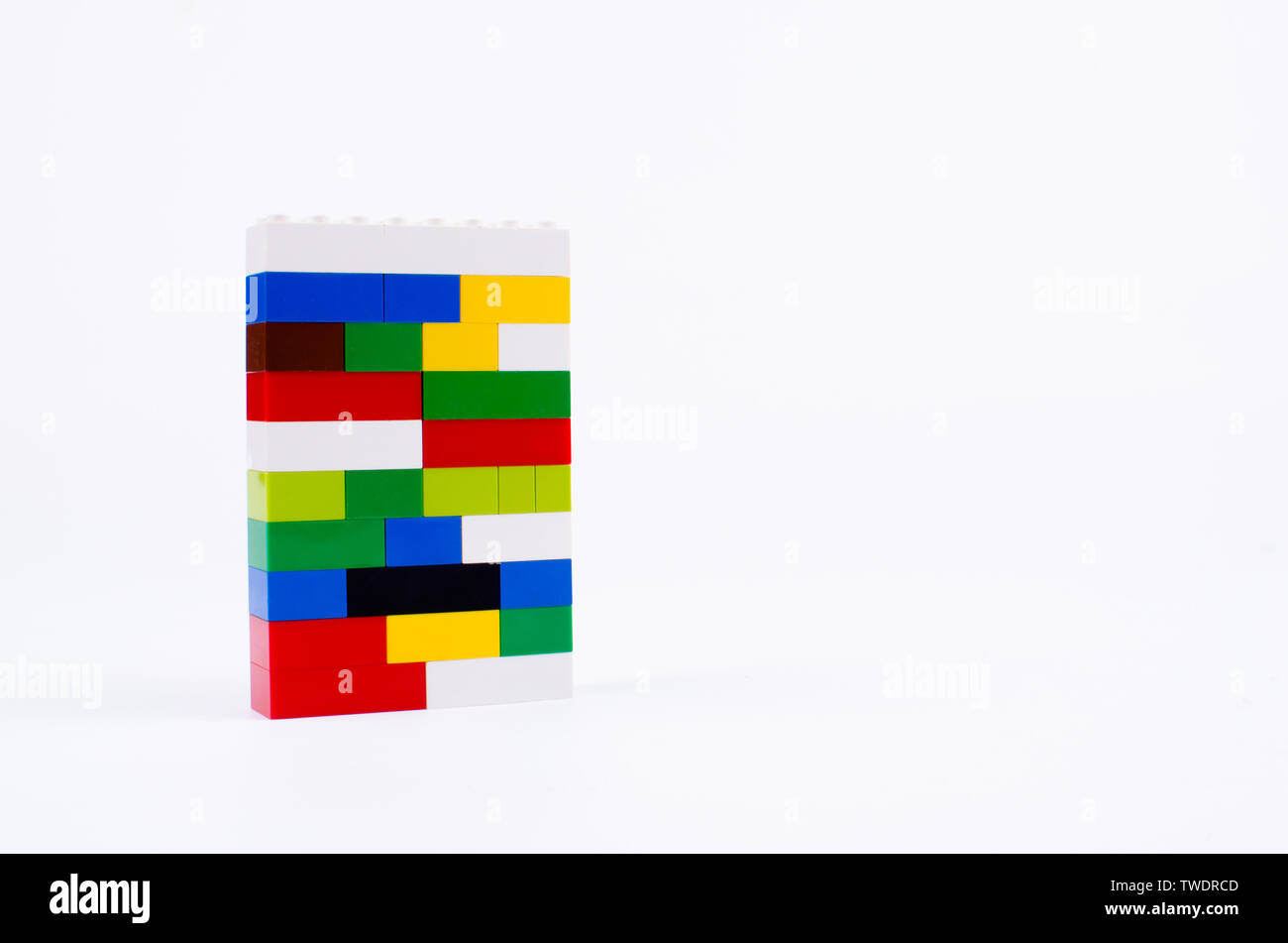lego brick system interlocking plastic bricks Stock Photo Alamy