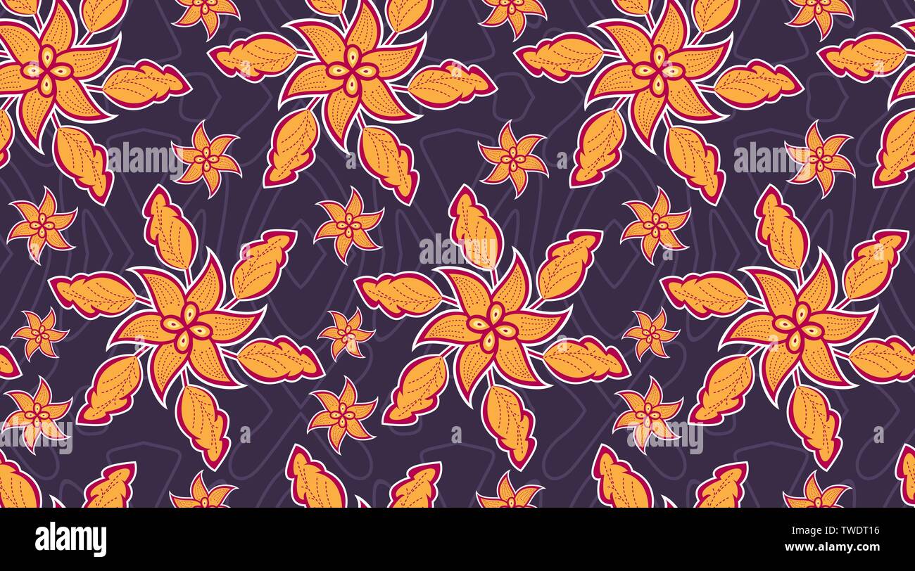 Seamless Indonesian Batik Pattern, can used for textile printing and whole cloth Stock Photo