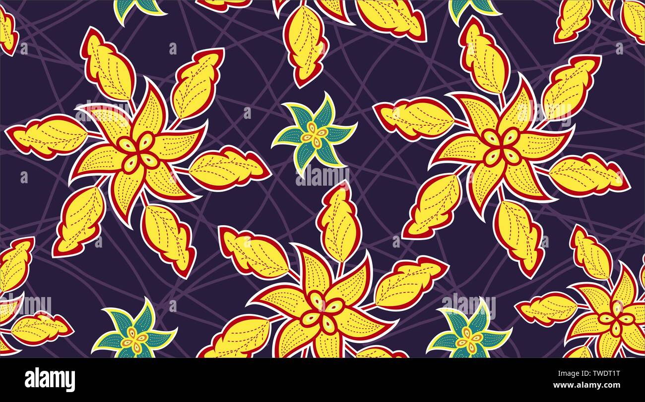 Seamless Indonesian Batik Pattern, can used for textile printing and whole cloth Stock Photo
