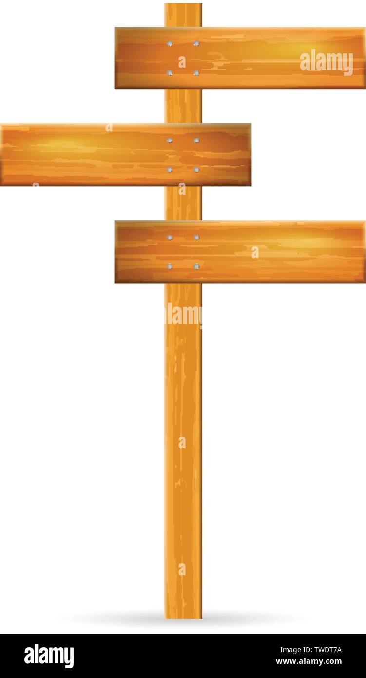 Wooden sign post on a white background Stock Vector Image & Art - Alamy
