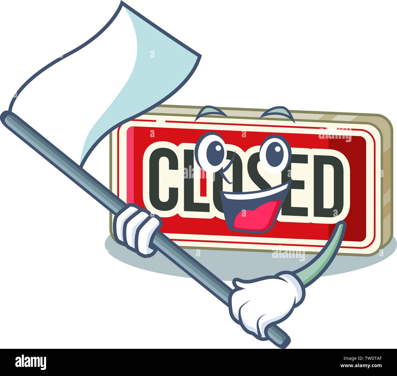 With flag colsed sign toys on the cartoon Stock Vector Image & Art - Alamy