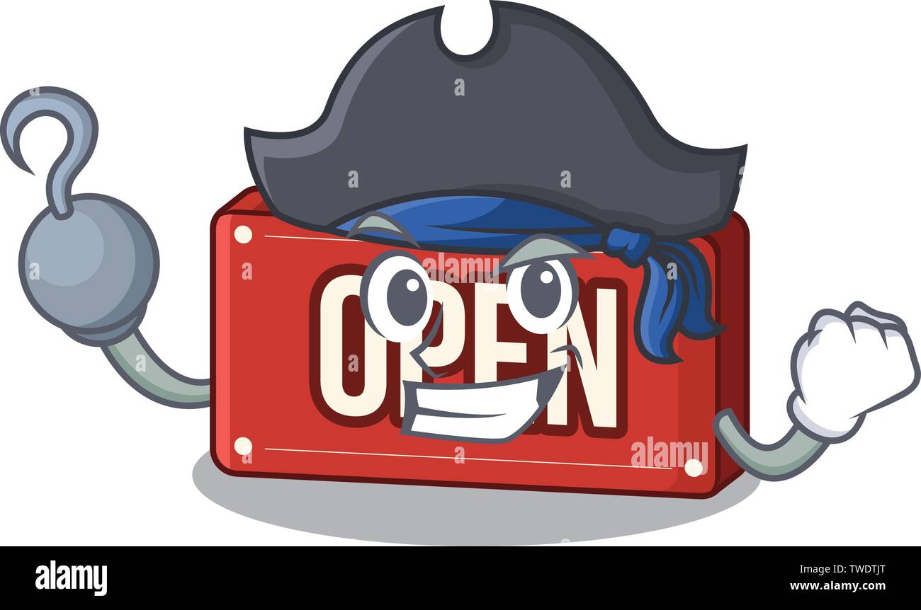 Pirate open sign in the mascot shape Stock Vector Image & Art - Alamy