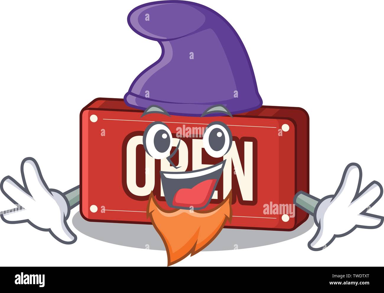 Elf open sign in the mascot shape Stock Vector Image & Art - Alamy