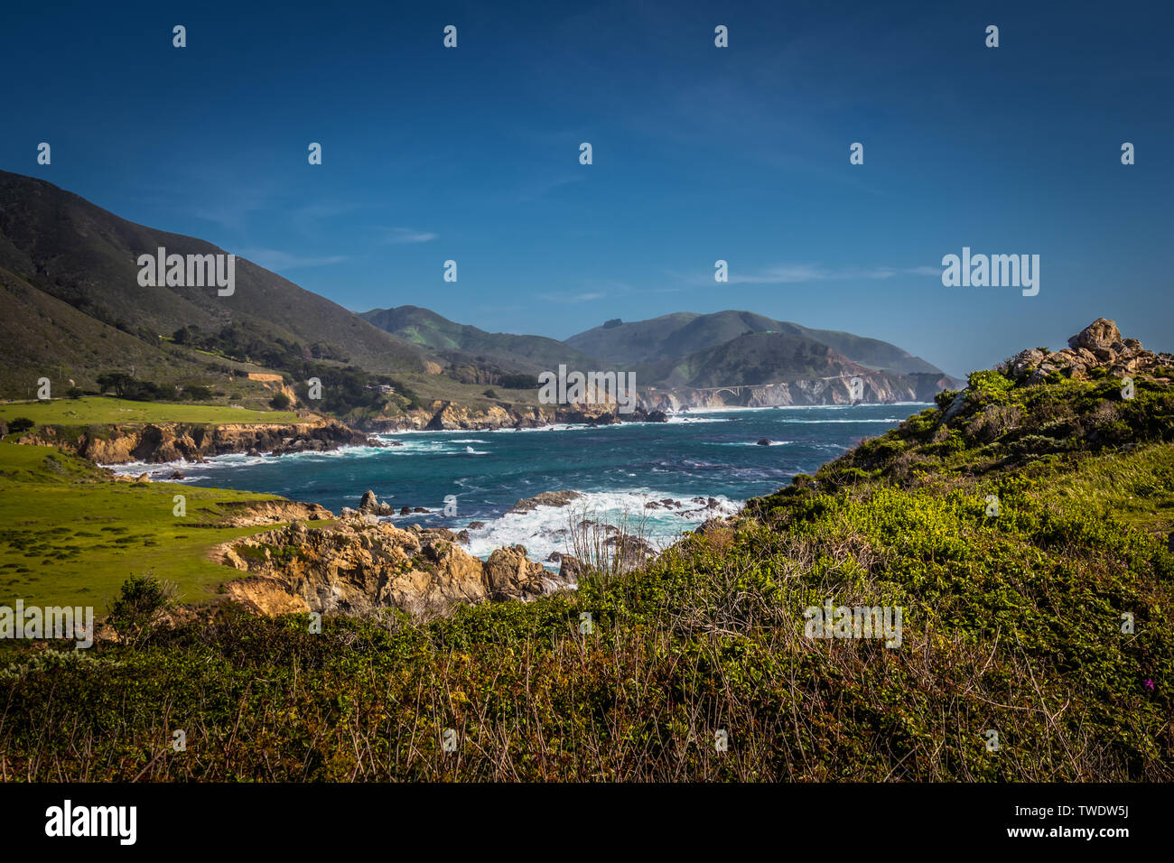 Landscape along Highway 1, Big Sur, California Stock Photo - Alamy