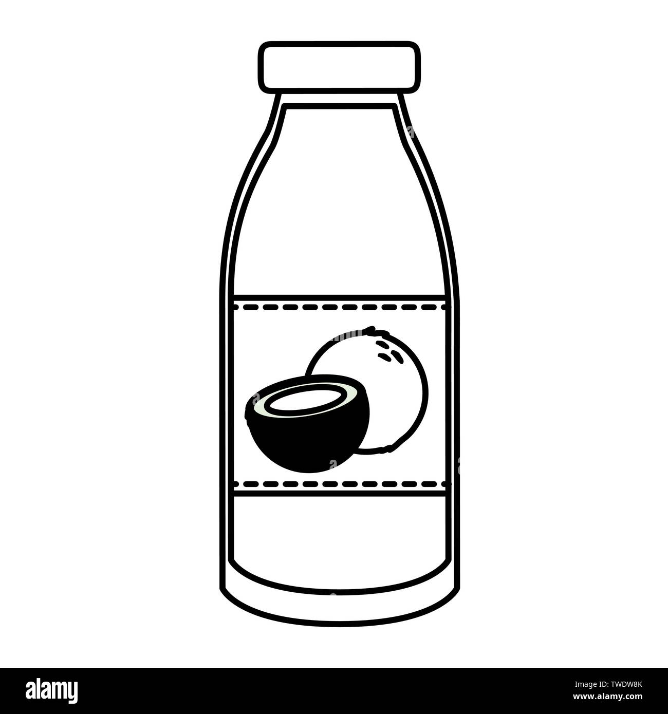 juice bottle coconut tropical fruits design vector illustration Stock ...