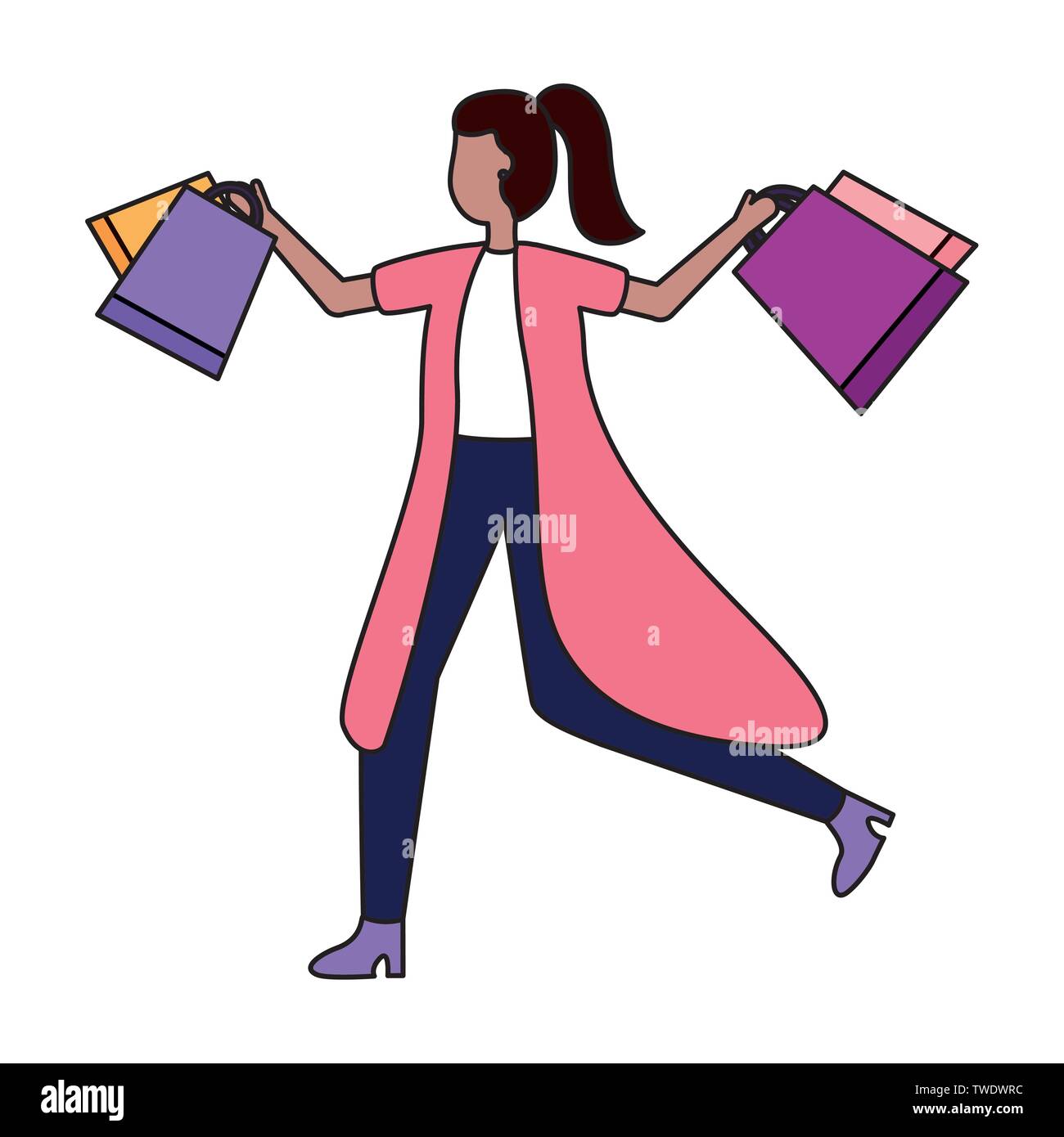 woman with shopping bags market Stock Vector Image & Art - Alamy