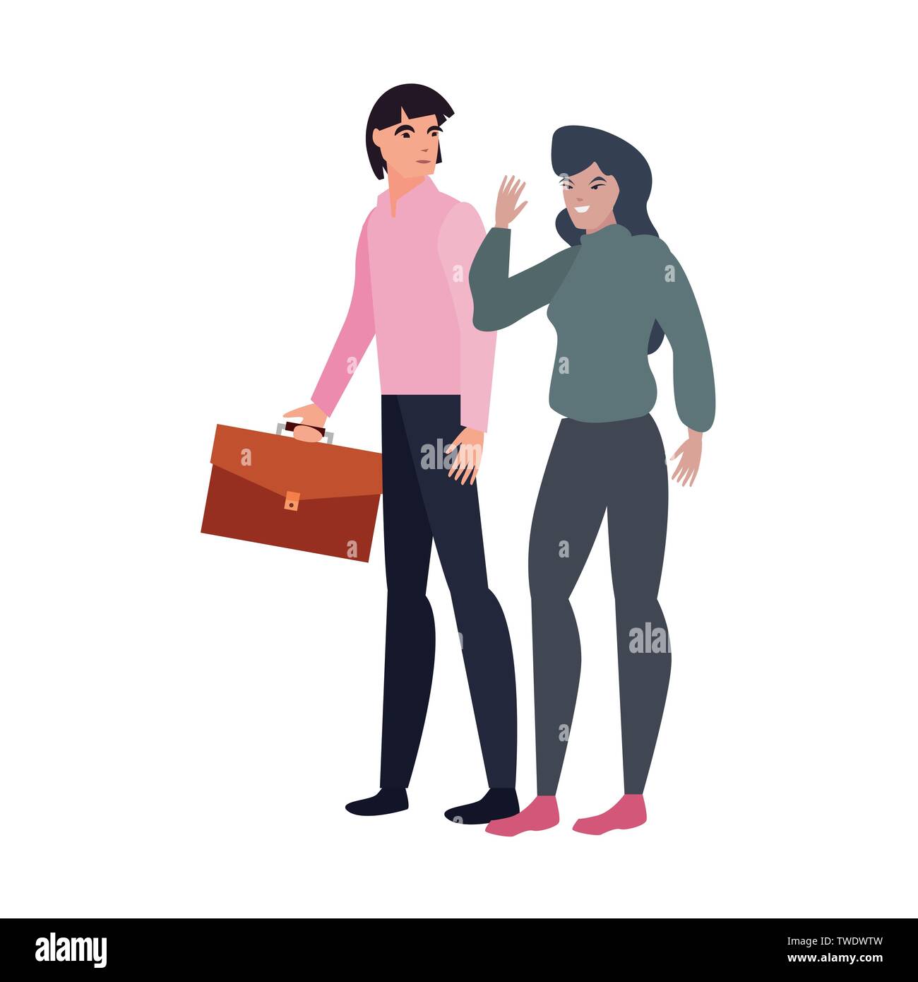 man and woman characters team work vector illustration Stock Vector ...