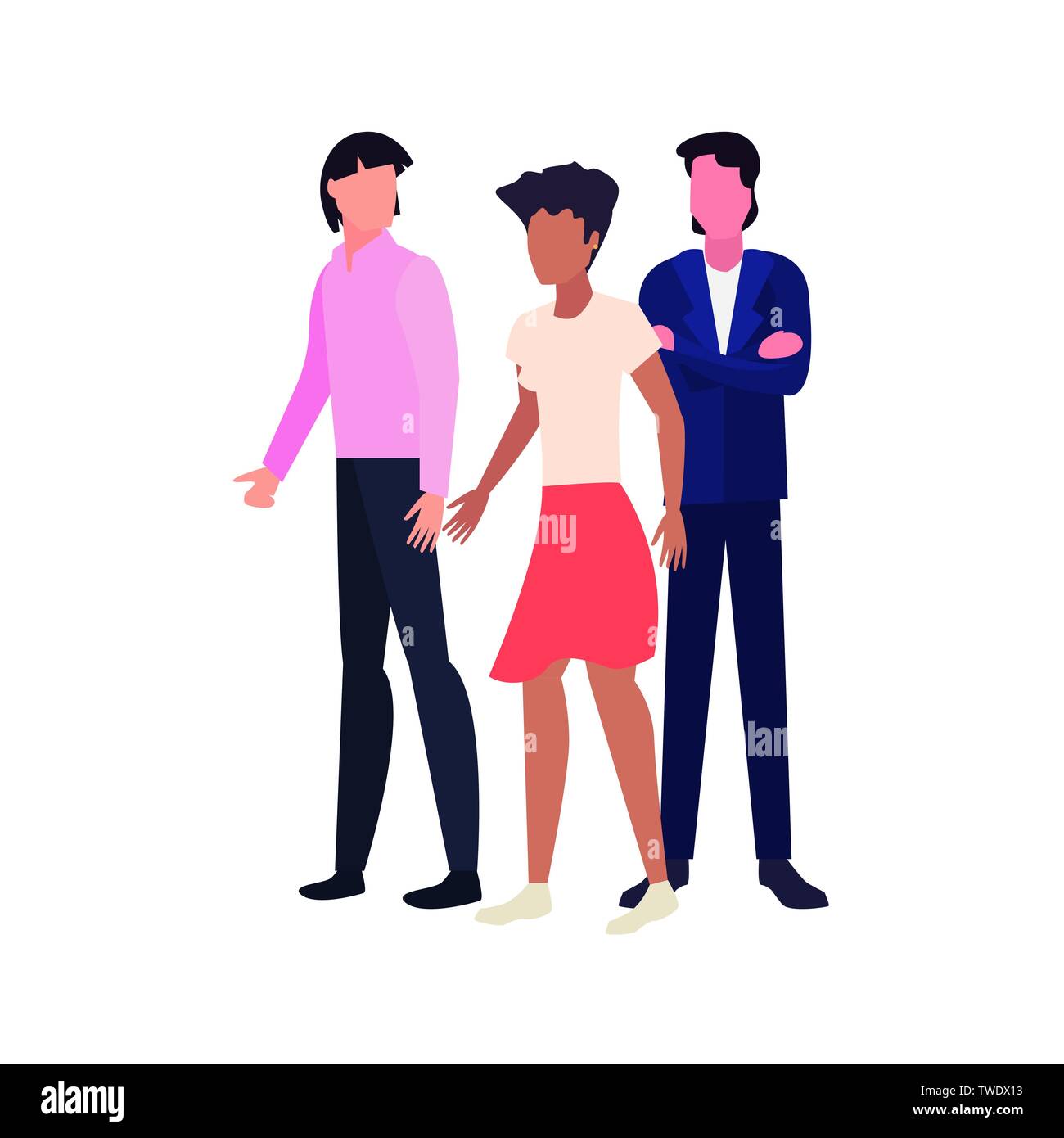 woman and men characters team work vector illustration Stock Vector ...