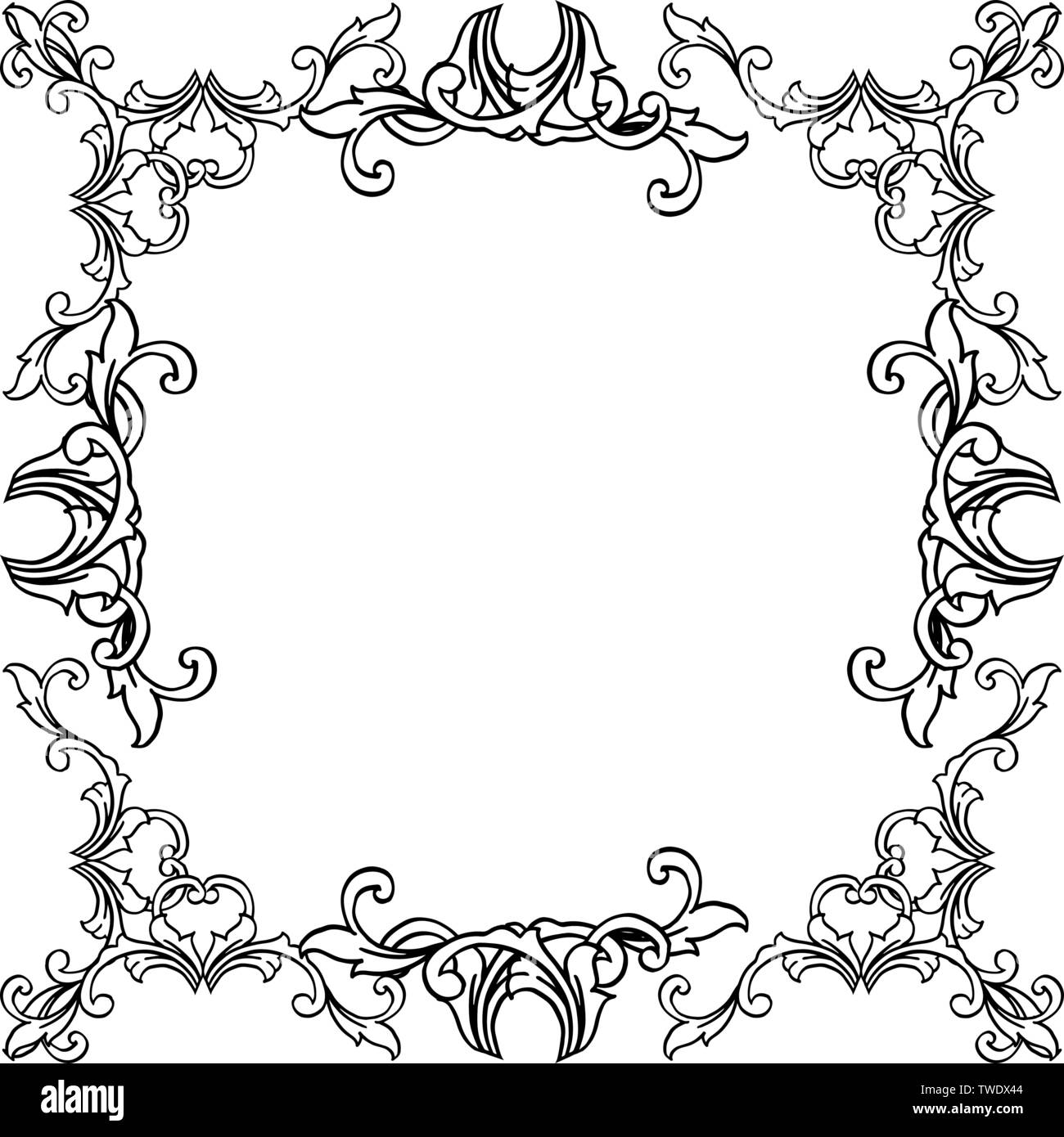 Vector illustration design flower frame for ornate of invitation card ...