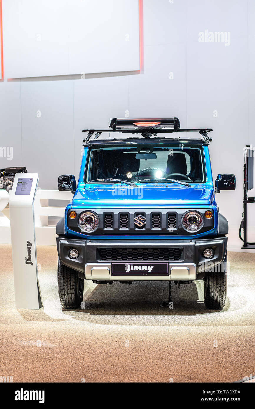 Paris, France, October 02, 2018: all new Suzuki Jimny 4th gen at