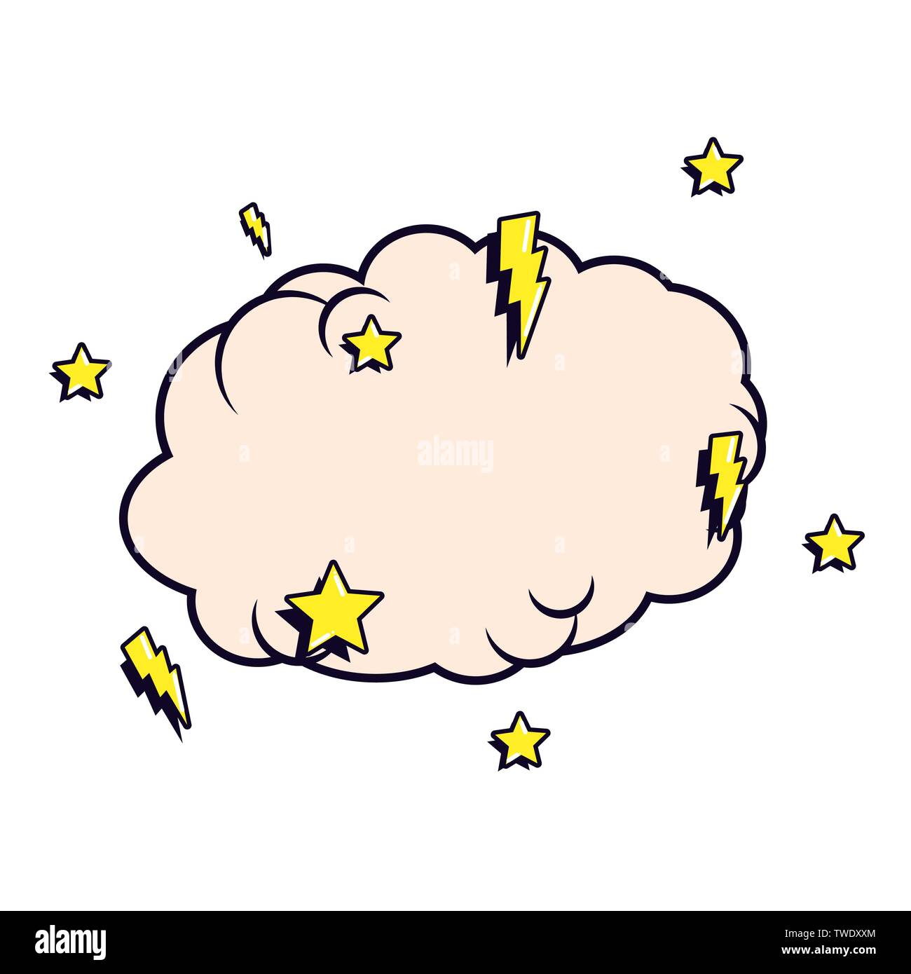 cloud stars rays comic pop art retro vector illustration Stock Vector ...