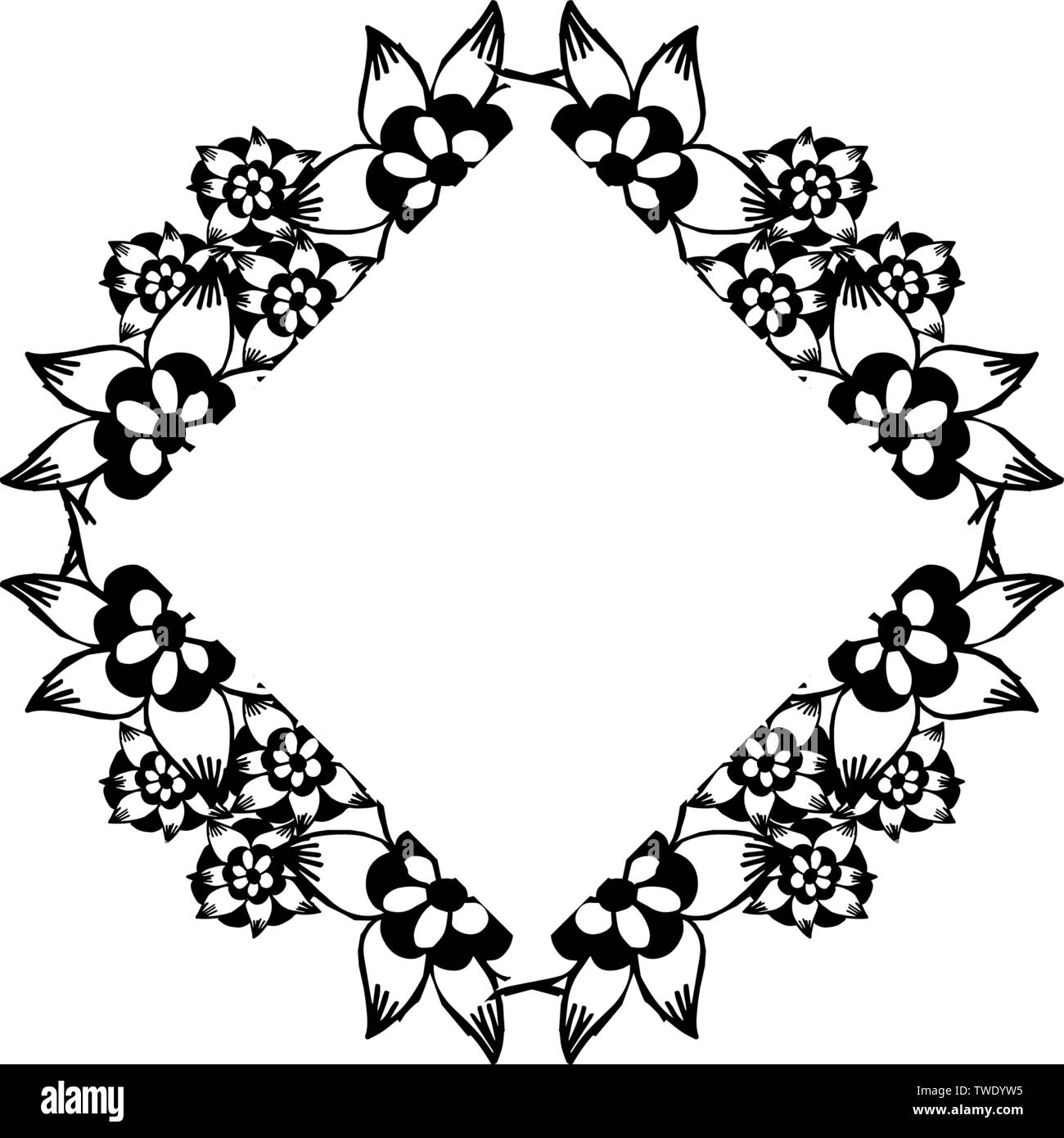 Vector illustration art abstract modern with beautiful flower frame ...