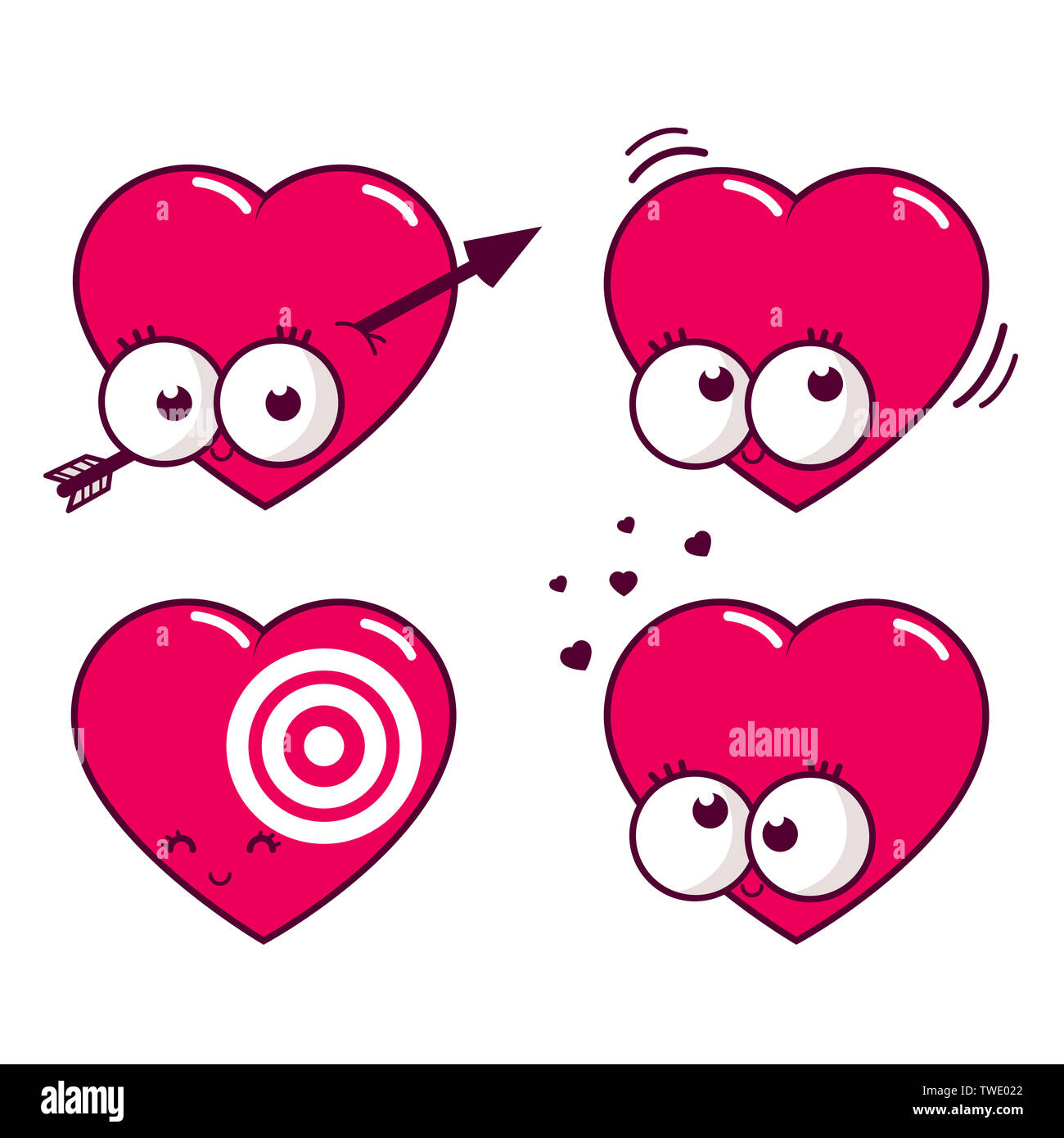 Cartoon love hearts hi-res stock photography and images - Alamy