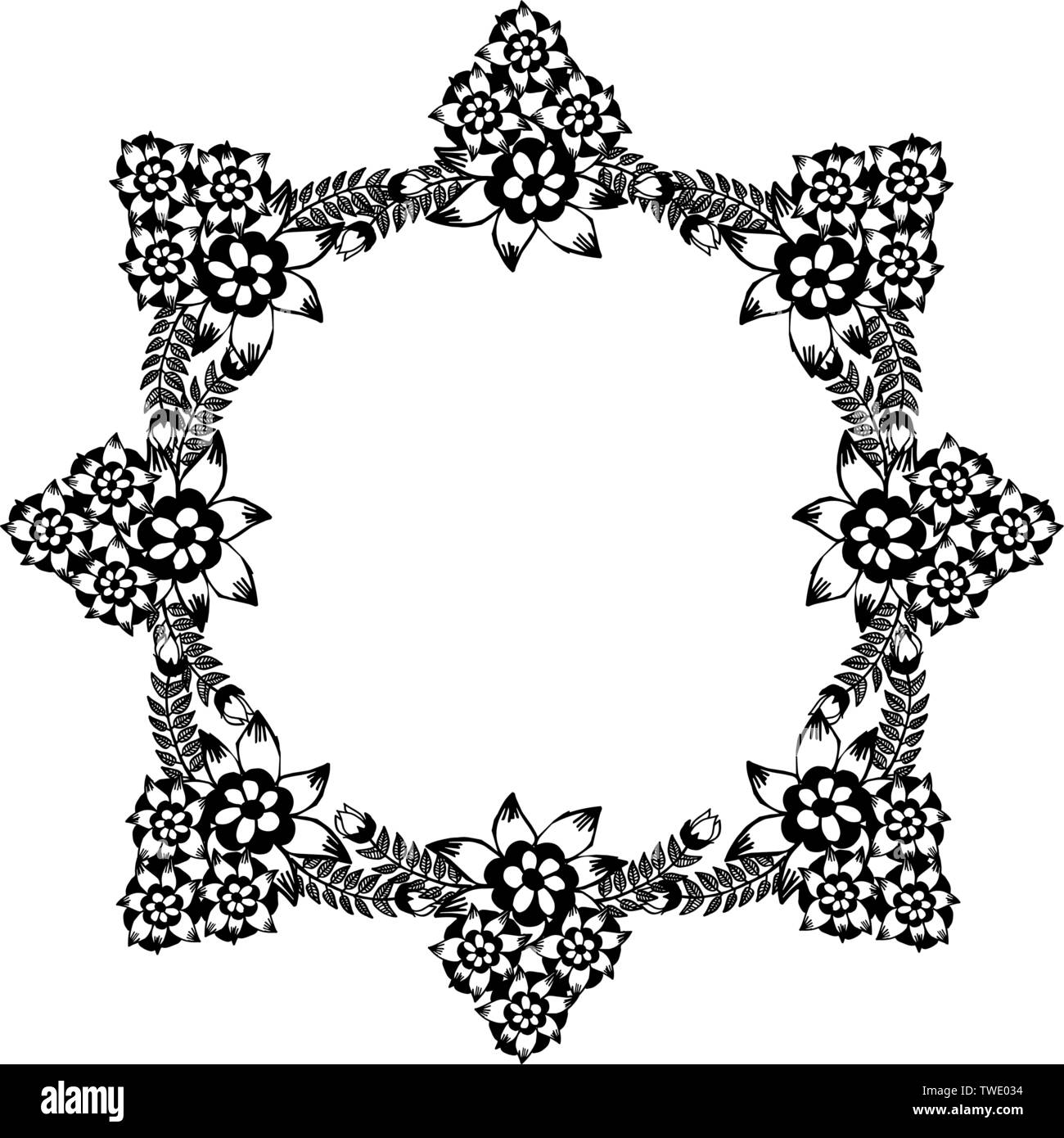 Vector illustration art abstract modern with beautiful flower frame ...