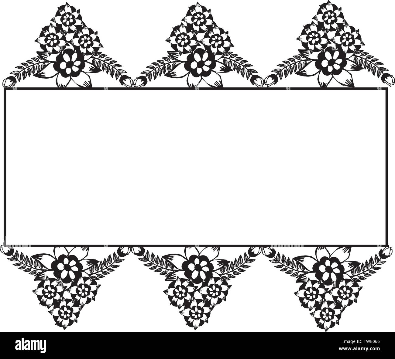 Vector illustration art abstract modern with beautiful flower frame ...