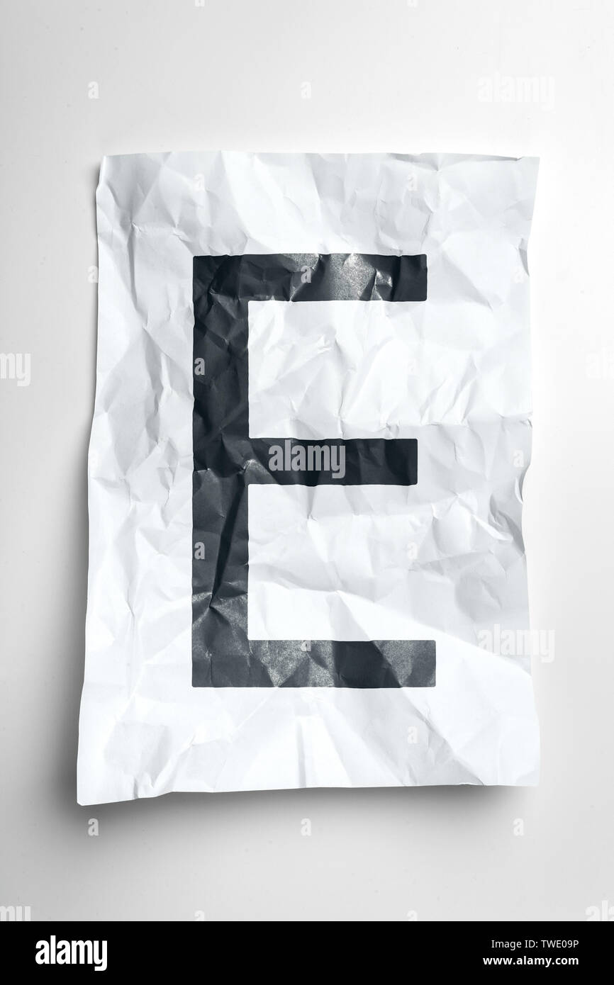 Grunge wrinkled paper letters on white background Stock Photo - Alamy