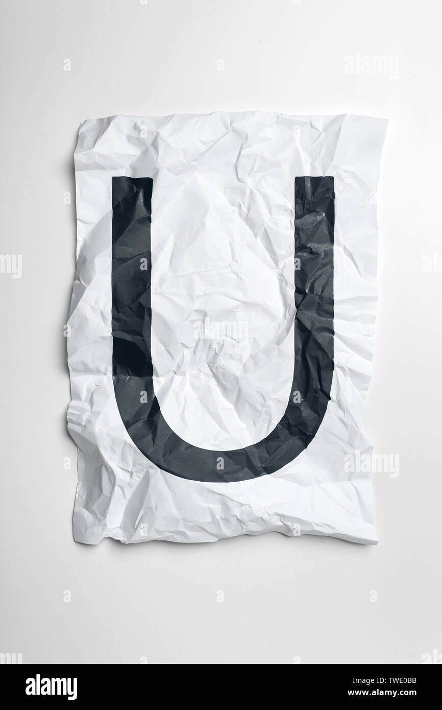 Grunge wrinkled paper letters on white background Stock Photo - Alamy