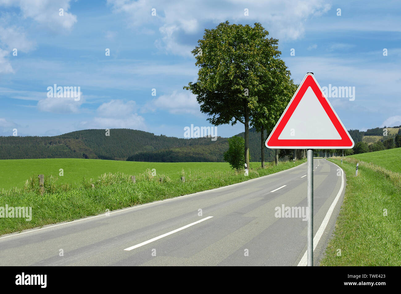 Sign board at the roadside Stock Photo