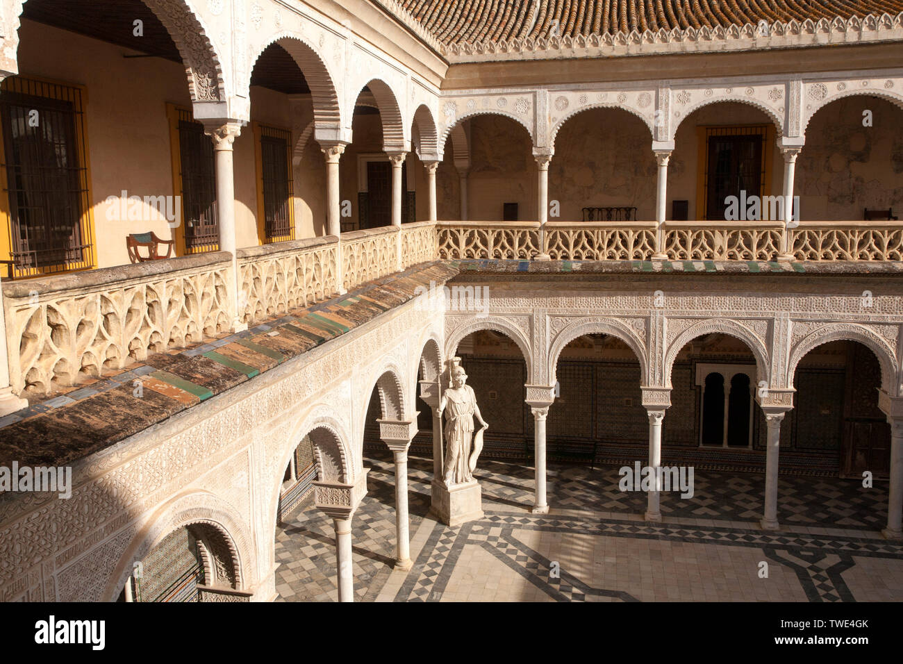 La Casa de Pilatos palace in Seville, Spain, home of Dukes of Medinaceli in Renaissance Italian and Mudéjar Spanish styles considered as the prototype Stock Photo