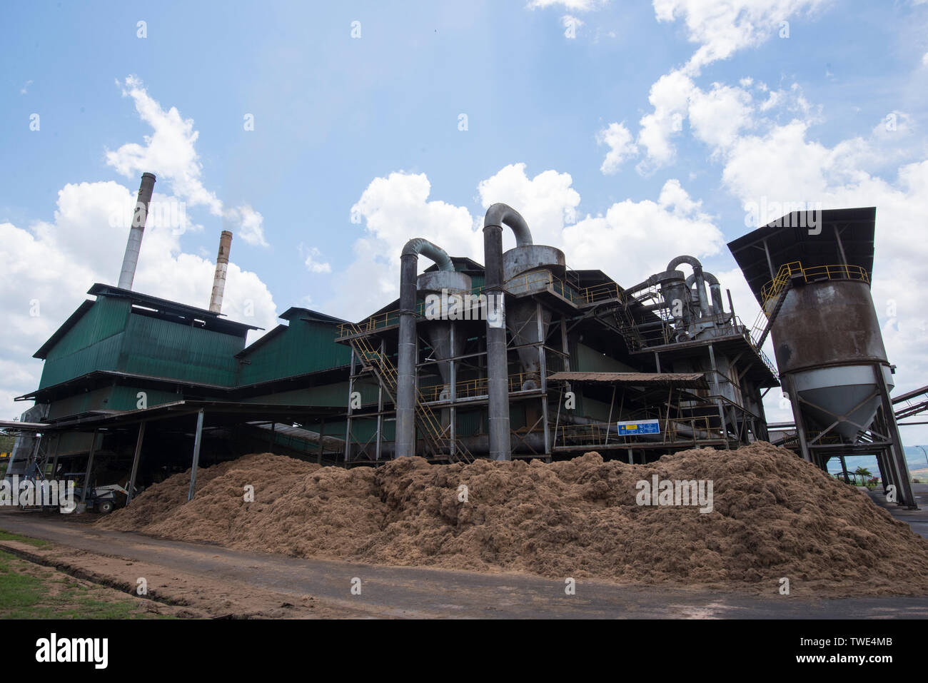 Palm oil processing plant, near Tawau, Sabah, Borneo, East Malaysia. Stock Photo