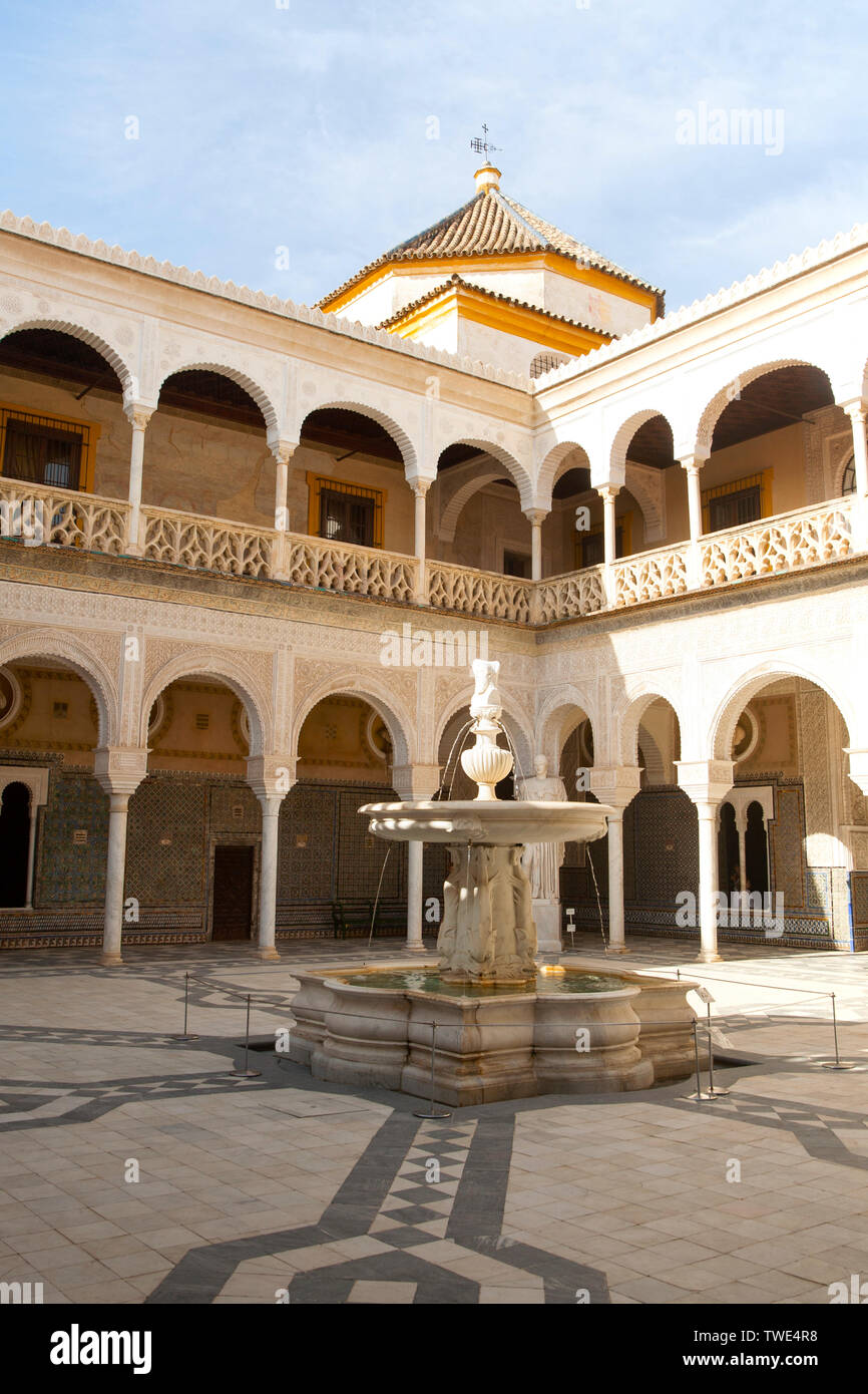 La Casa de Pilatos palace in Seville, Spain, home of Dukes of Medinaceli in Renaissance Italian and Mudéjar Spanish styles considered as the prototype Stock Photo