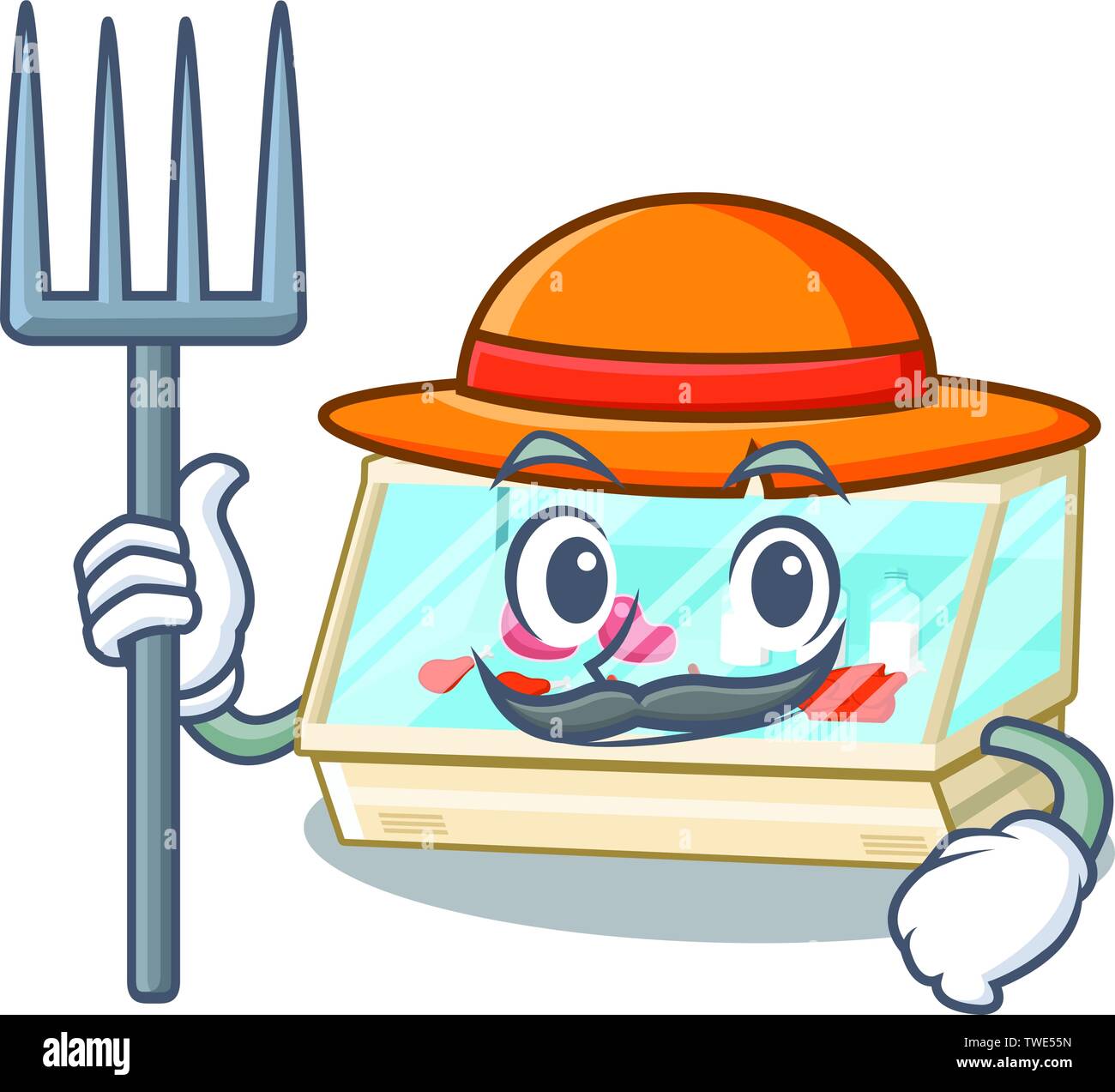 Farmer trade counter in the mascot shape Stock Vector Image & Art - Alamy