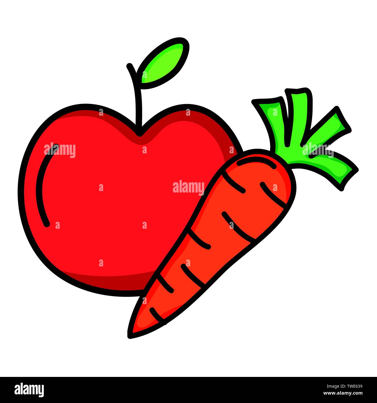fresh tomato and carrot vegetables icons vector illustration design ...