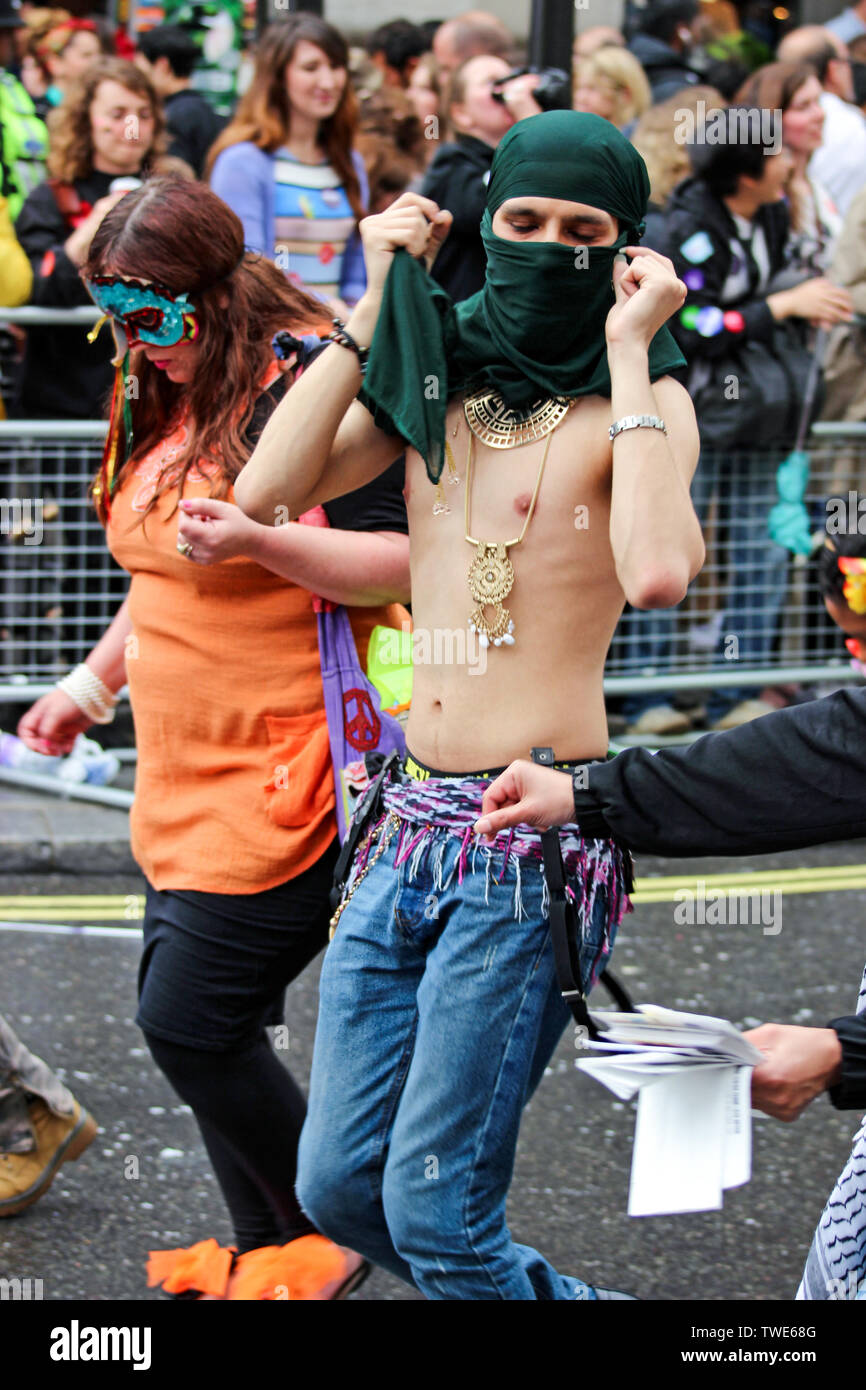 People in Pride in London Parade 2014 in London, England Stock Photo