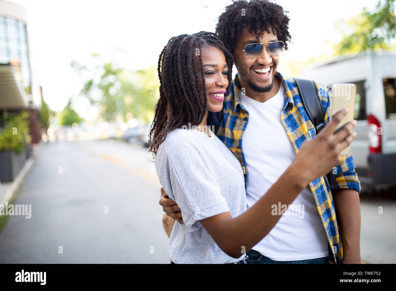 African young couple outdoors hi-res stock photography and images - Alamy