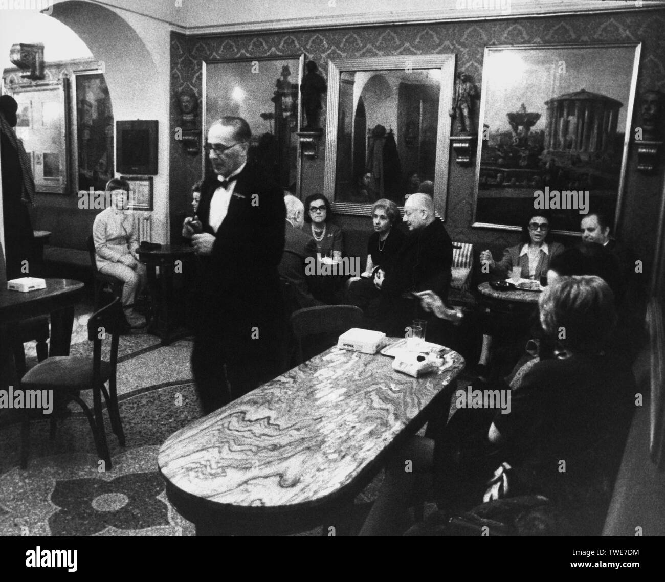 Italy, Lazio, Rome, interior of caffè greco, 1971 Stock Photo