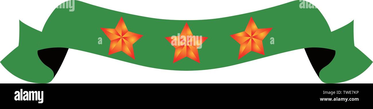 This is an illustration of a three star title ribbon Stock Vector Image ...