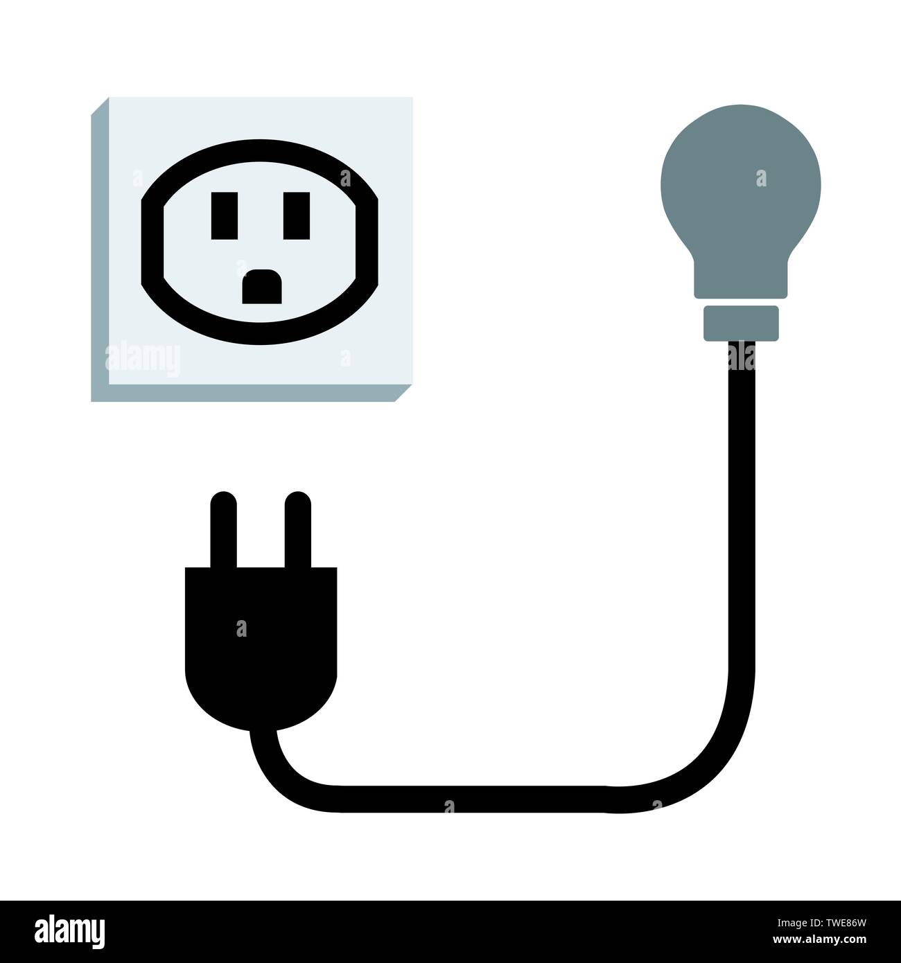 Electric plug outlet making a shocking face Stock Vector Image & Art