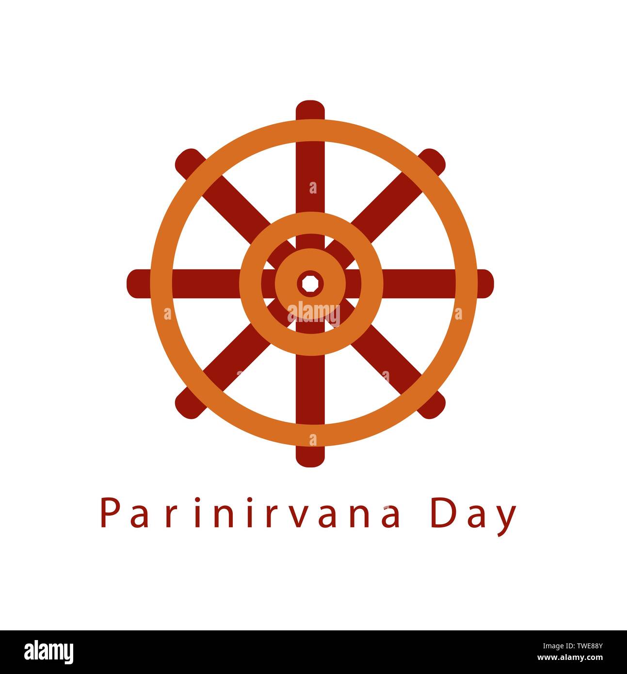 Buddhist celebration of Nirvana Day- A day which means Enlightenment after death, Enlightenment without remainder, Enlightenment without residue Stock Vector