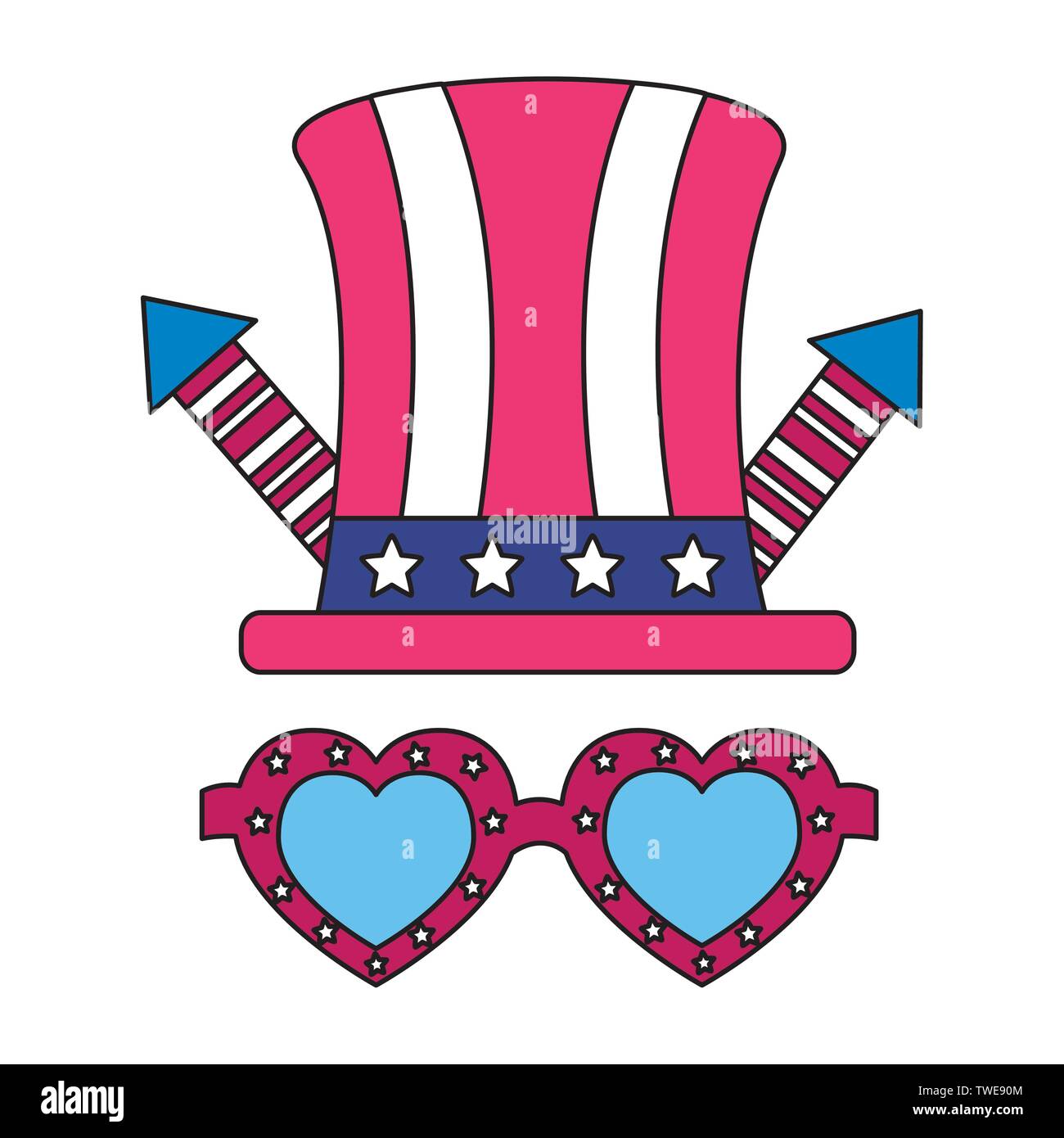 american happy independence day Stock Vector
