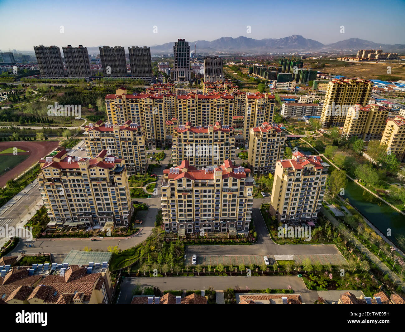 Aerial shooting of the city, a bird's-eye view of the city Stock Photo ...